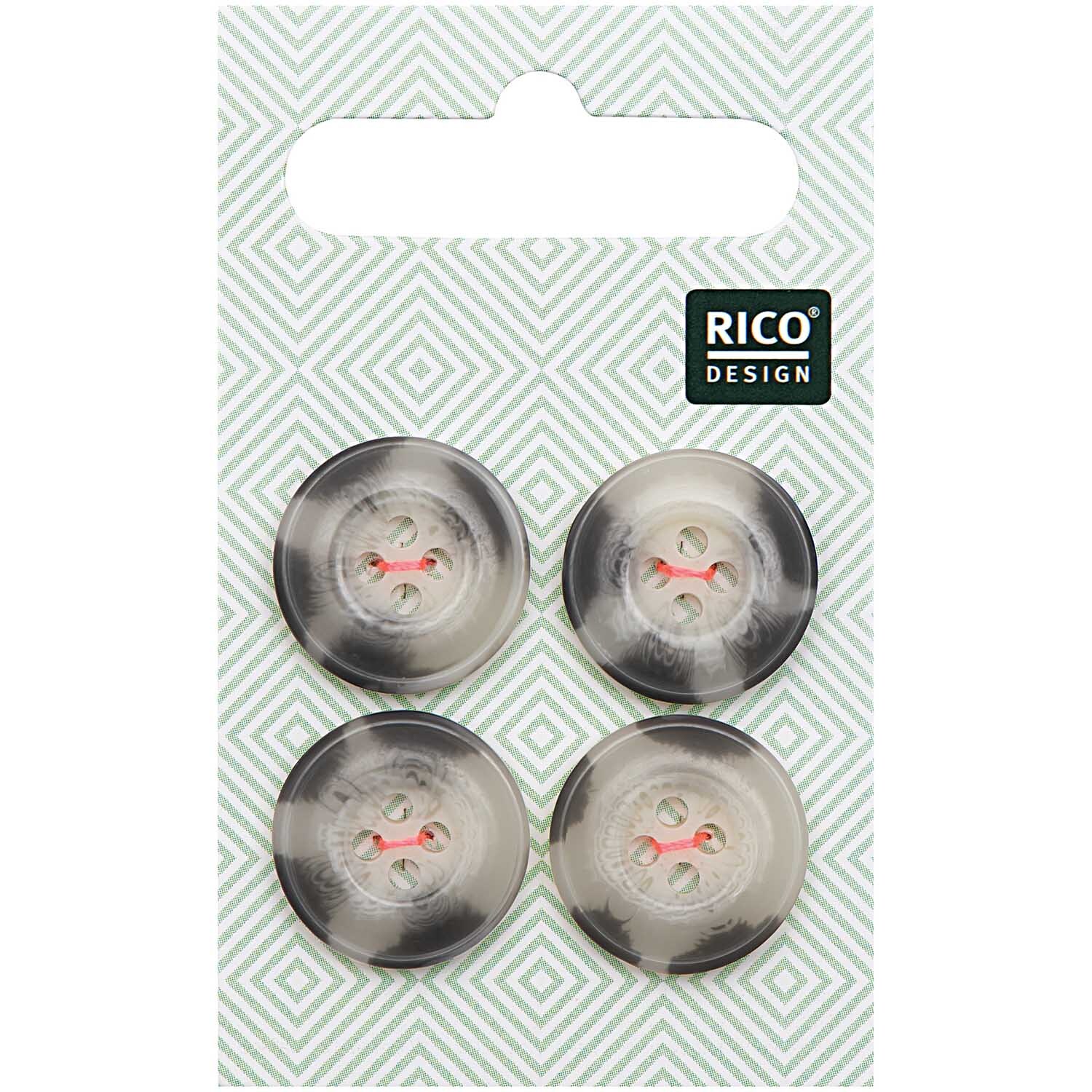 Button beige-grey 1.7cm textured