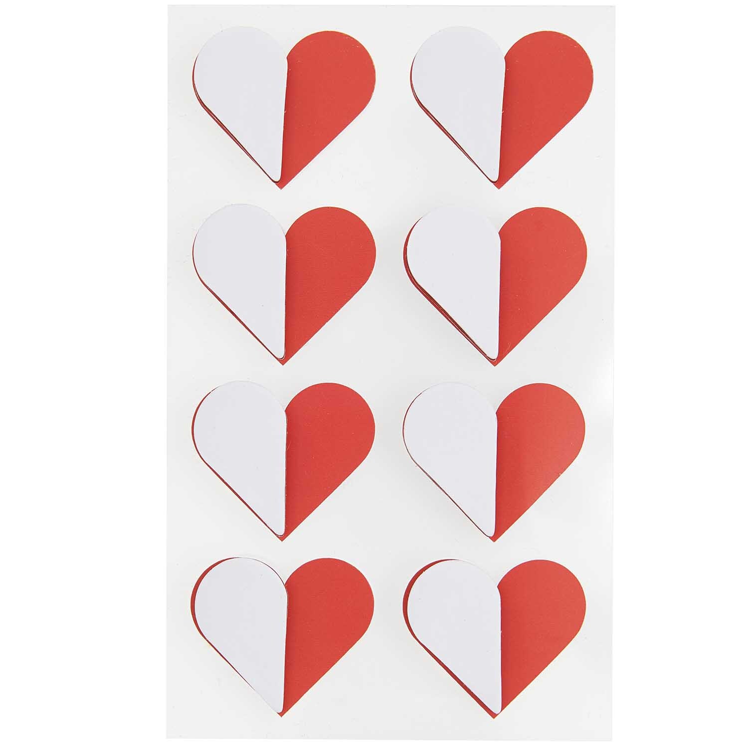 Paper Poetry Wabenpapiersticker Herzen 1 Blatt Farbe Rot von Rico Design Paper Poetry Wabenpapiersticker Herzen, rot-weiß, von Rico Design auf einem Blatt angeordnet. Ideal für kreative Bastelprojekte.