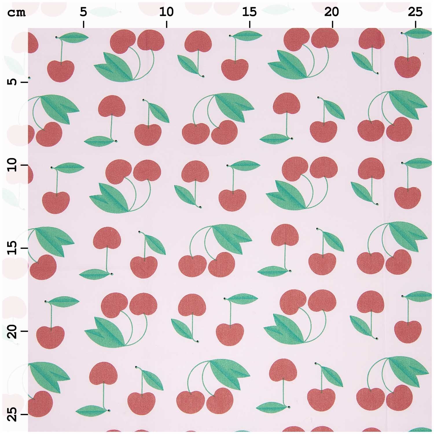 Meterware Baumwoll-Popelin rosa Kirschen von Rico Design
