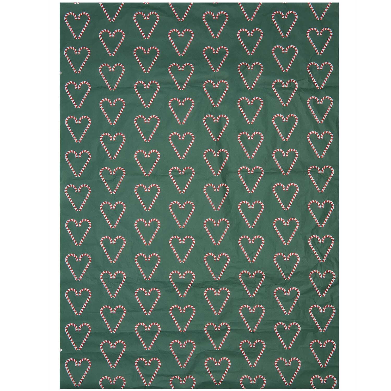 Paper Poetry Seidenpapier Zuckerstangen Herzen 50x70cm von Rico Design Paper Poetry Seidenpapier mit Zuckerstangen-Herzen auf grünem Hintergrund von Rico Design. Ideal für kreative Verpackungen.