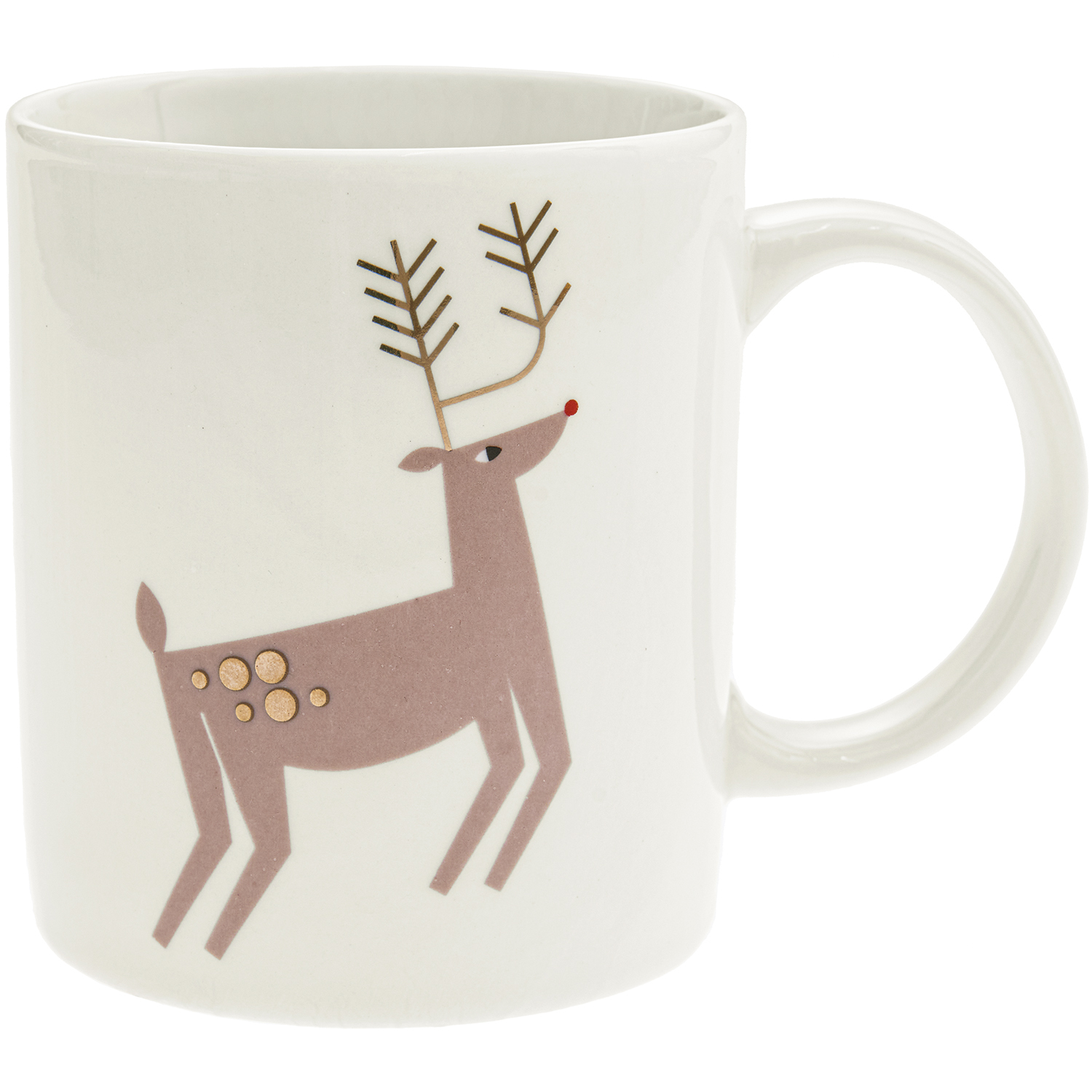 Porzellan Tasse Rentier 8x9,5cm mit Rentiermotiv, ideal für heiße Getränke, von Rico Design.