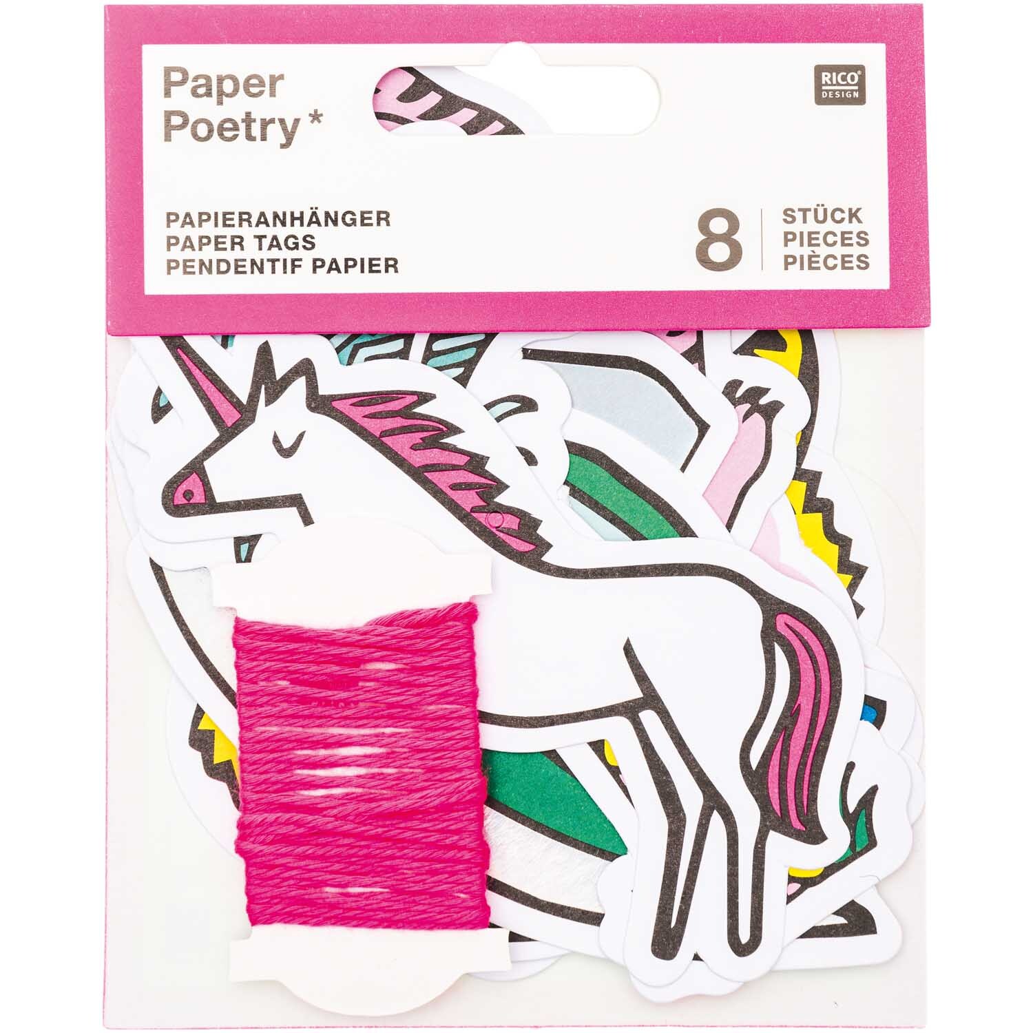 Paper Poetry Papieranhänger Wonderland 8 Stück von Rico Design