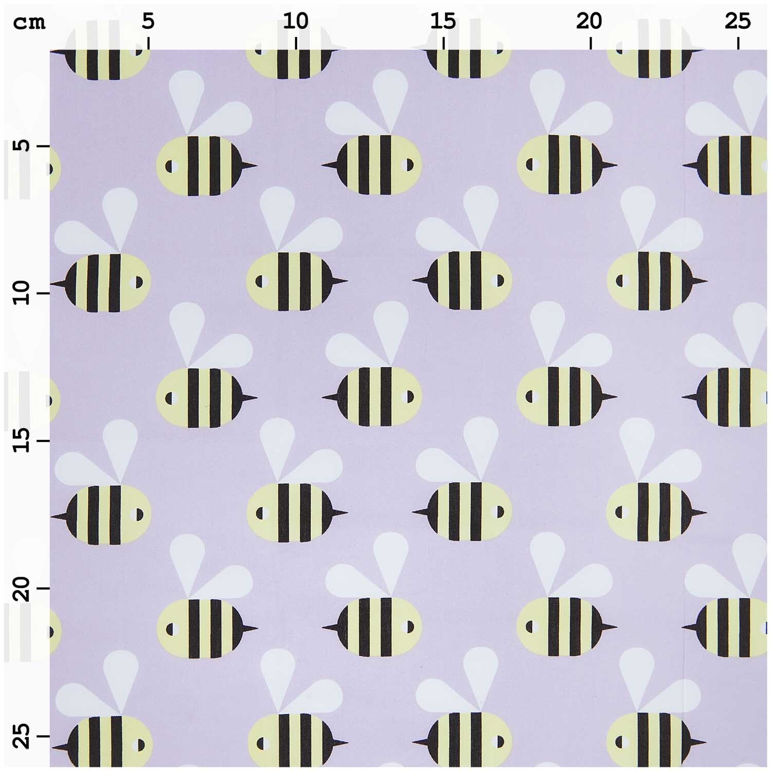 Stoffabschnitt Baumwoll-Popelin flieder Bienen 50x140cm von Rico Design