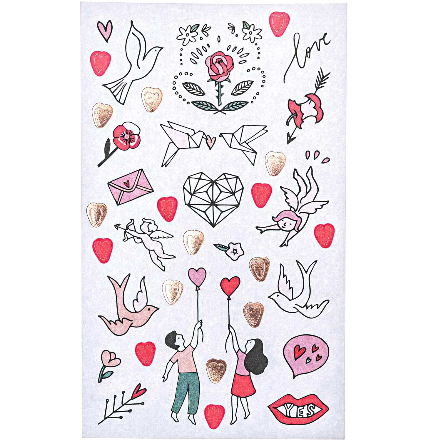 Paper Poetry Sticker It must be love 4 Blatt von Rico Design Paper Poetry Sticker It must be love: Romantische Sticker mit Herzen, Tauben und Liebespaaren von Rico Design. Ideal für kreative Projekte.