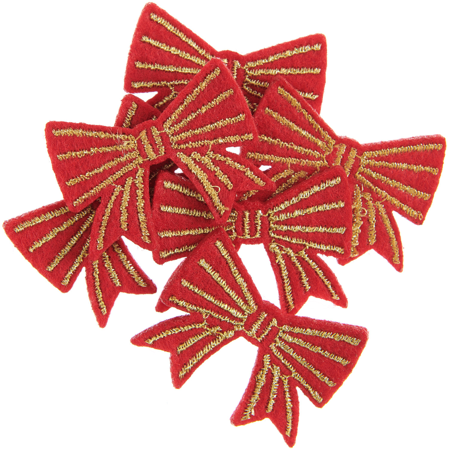 Filzstreu Schleifen 8 Stück Farbe Rot-Gold von Rico Design Filzstreu Schleifen, 8 Stück, in Rot-Gold von Rico Design. Perfekt für festliche Dekorationen.