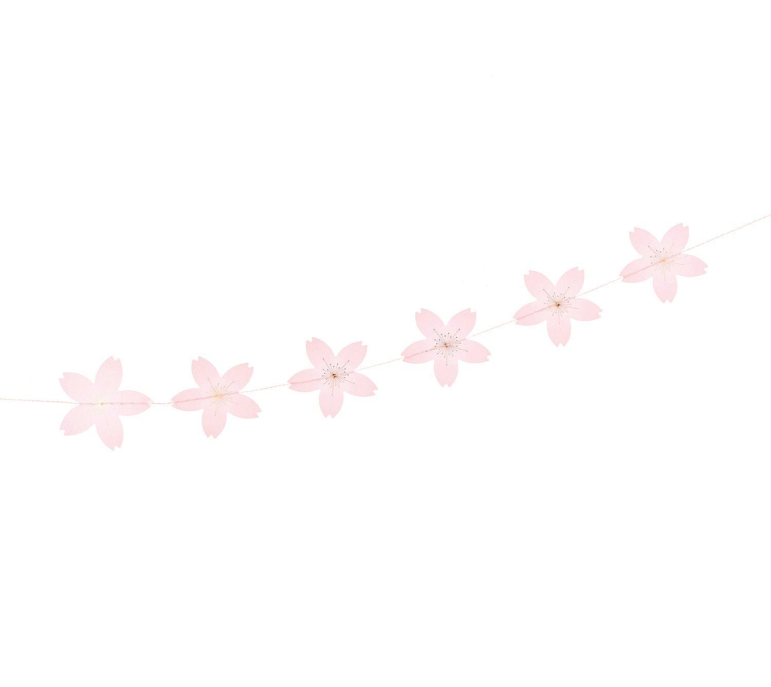 Genähte Girlande Kirschblüten von Rico Design: Eine 2,3m lange Girlande mit zarten Kirschblüten.