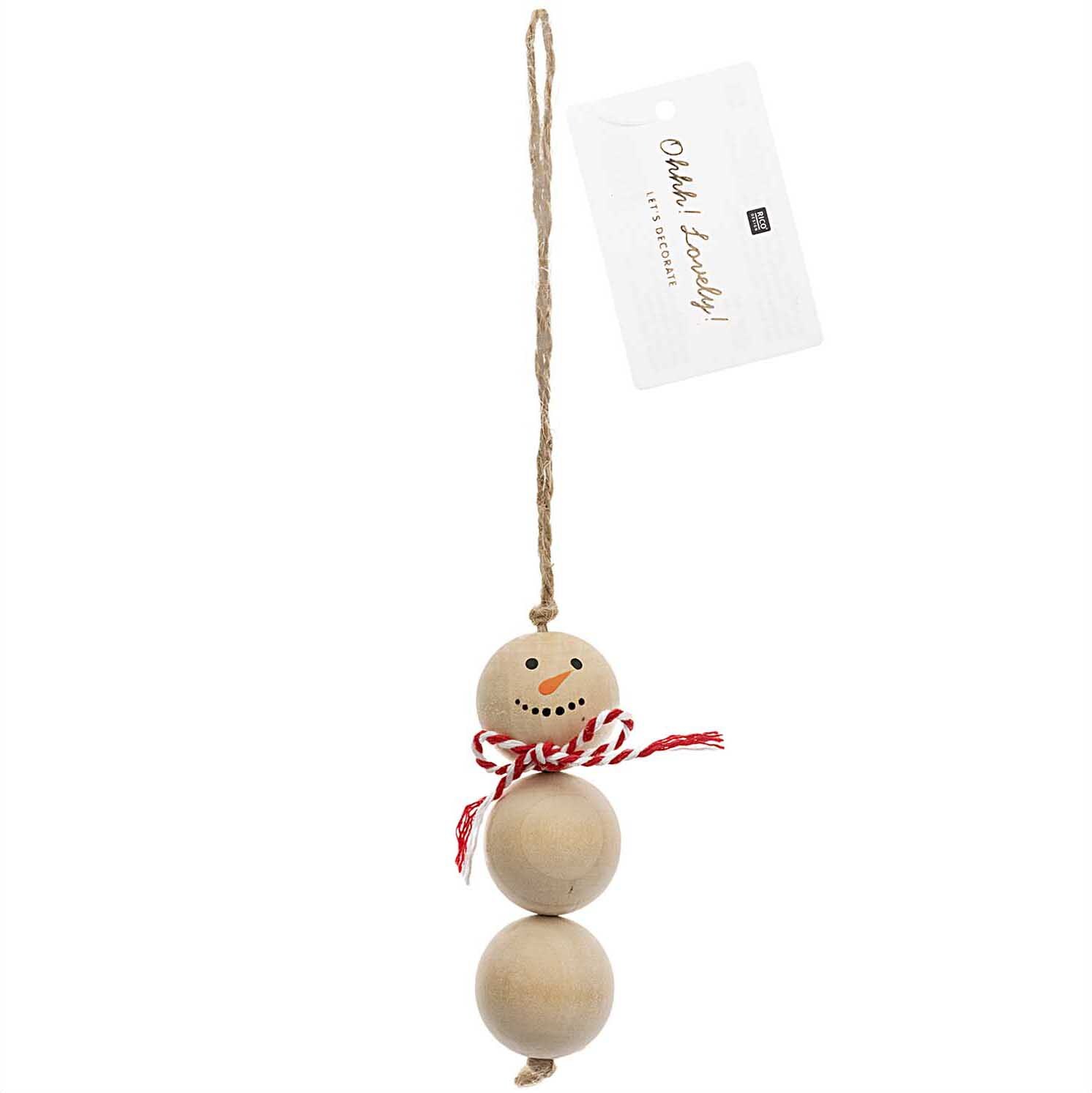 Hänger Schneemann Holzkugeln 3x9cm von Rico Design