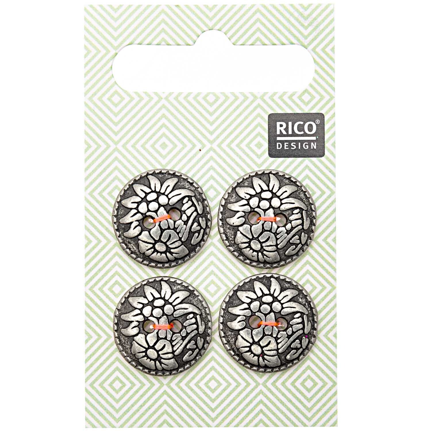 Traditional buttons flowers 1,7cm 4 pieces