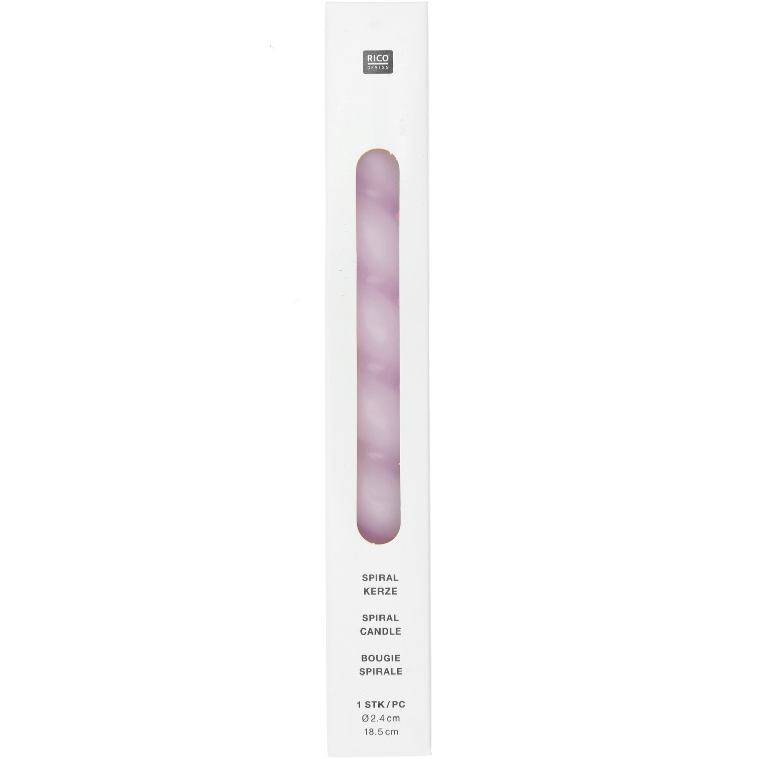 Spiralkerze 2,4x18,5cm Farbe Soft Mauve von Rico Design