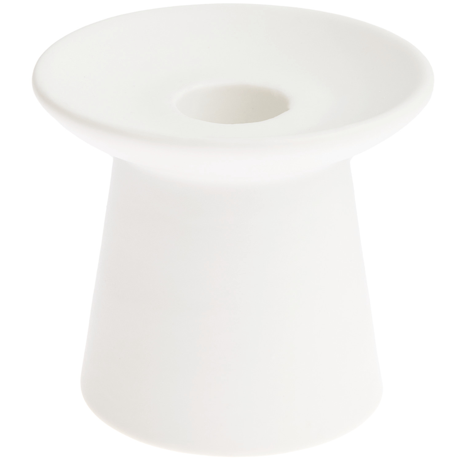 Porzellankerzenhalter in schlichtem Weiß von Rico Design, ideal für elegante Tischdekorationen.