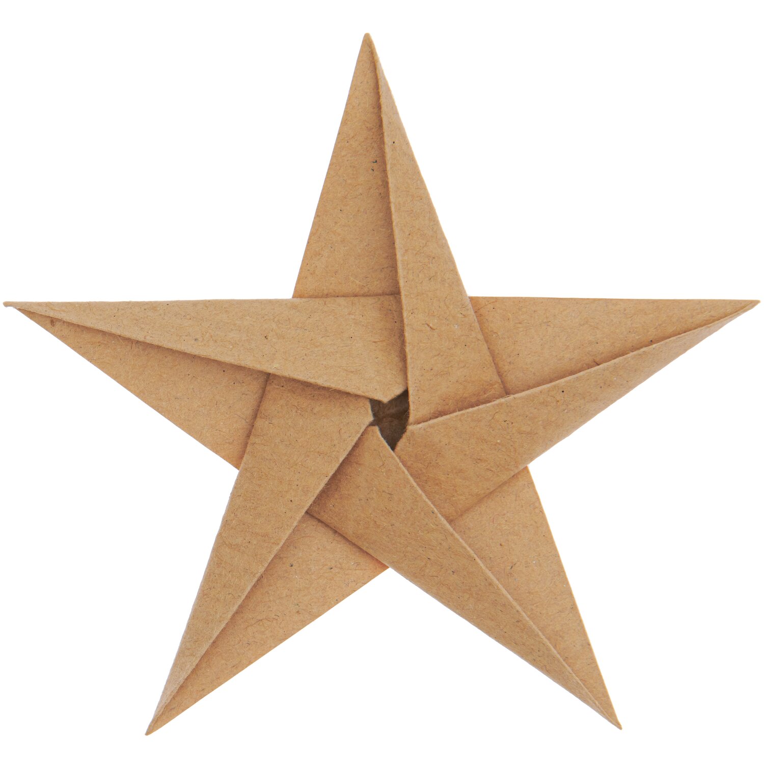 Paper Poetry Bascetta Origamipapier Gold: Fünfzackiger Origami-Stern aus goldfarbenem Papier, kunstvoll gefaltet.
