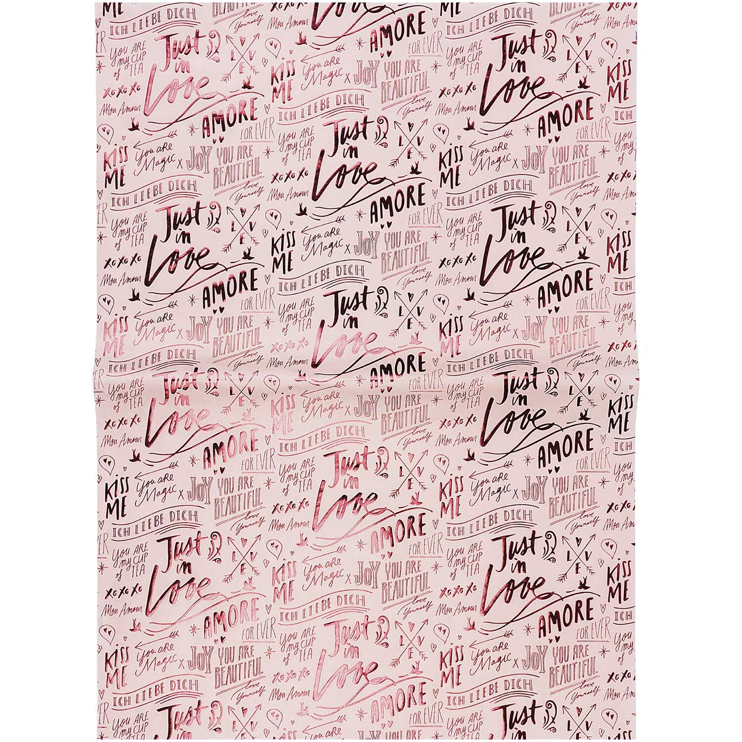 Paper Poetry Paper Patch Liebe Schriftzüge 30x42cm mit romantischen Botschaften auf rosa Hintergrund. Ideal für kreative Projekte.
