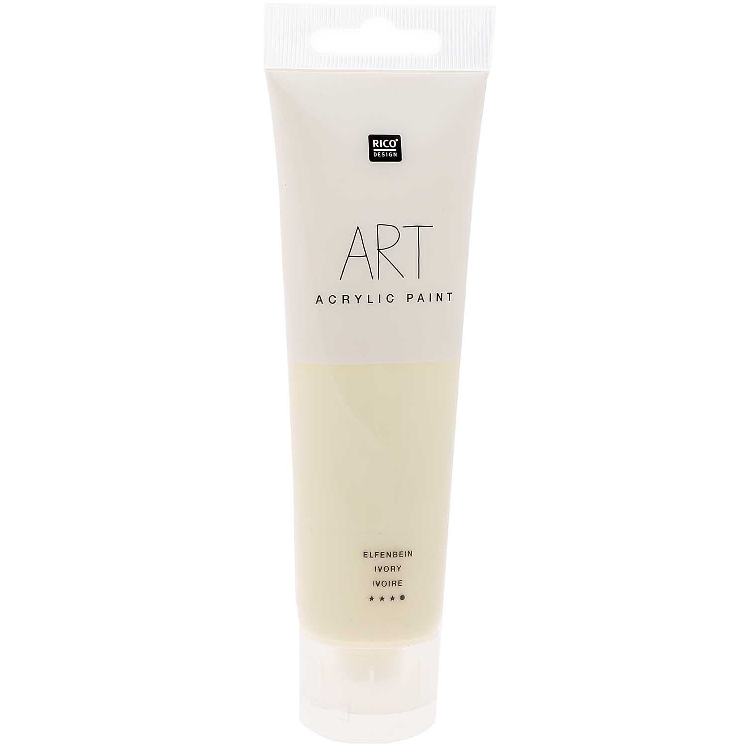 ART Künstler Acrylfarbe 100ml Farbe Elfenbein von Rico Design ART Künstler Acrylfarbe 100ml in Elfenbein von Rico Design, präsentiert in einer schlanken Tube.
