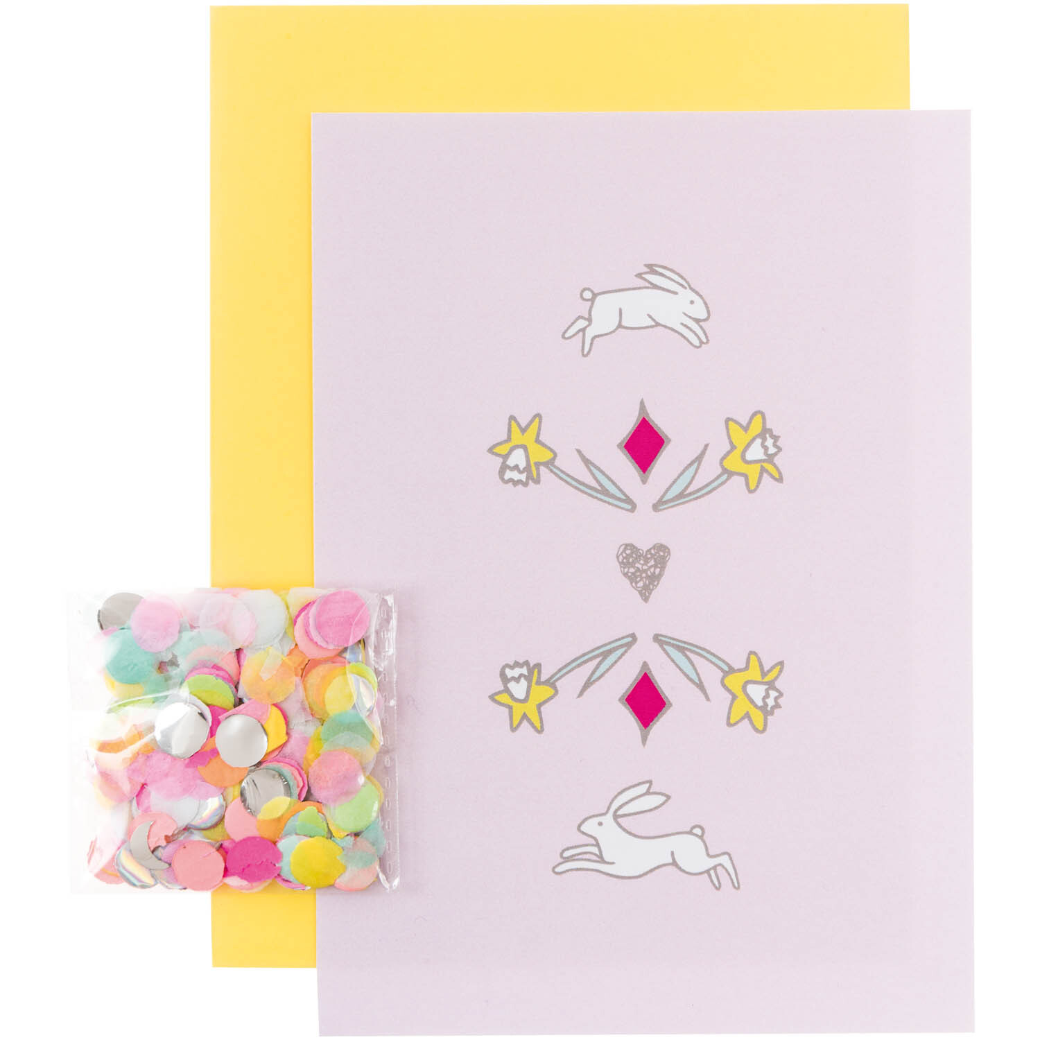 Paper Poetry Grußkartenset Wonderland Hasen mit bunten Karten, Hasenmotiven und Konfetti. Ideal für kreative Grüße und besondere Anlässe.