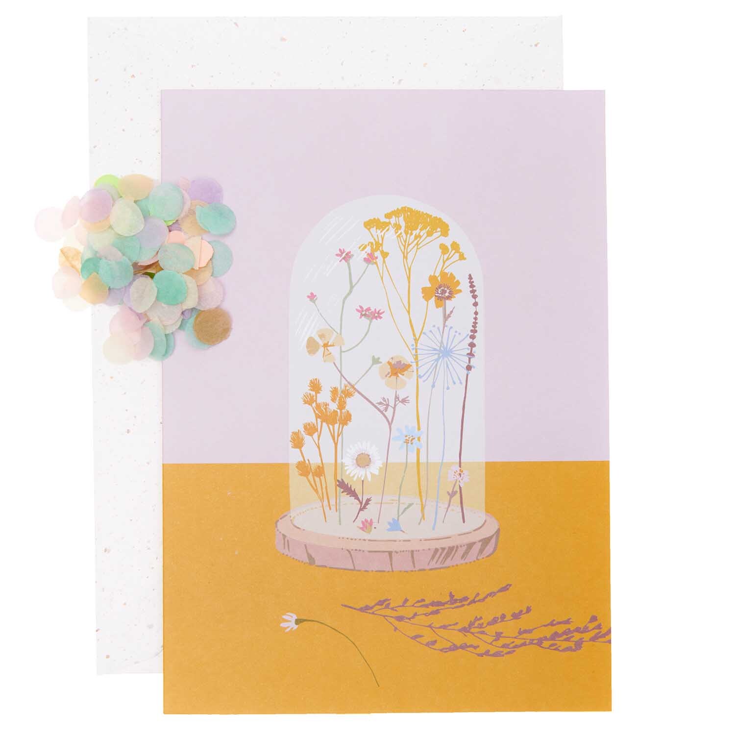 Paper Poetry Grußkartenset Blumenglocke mit floralen Motiven in Pastellfarben von Rico Design.
