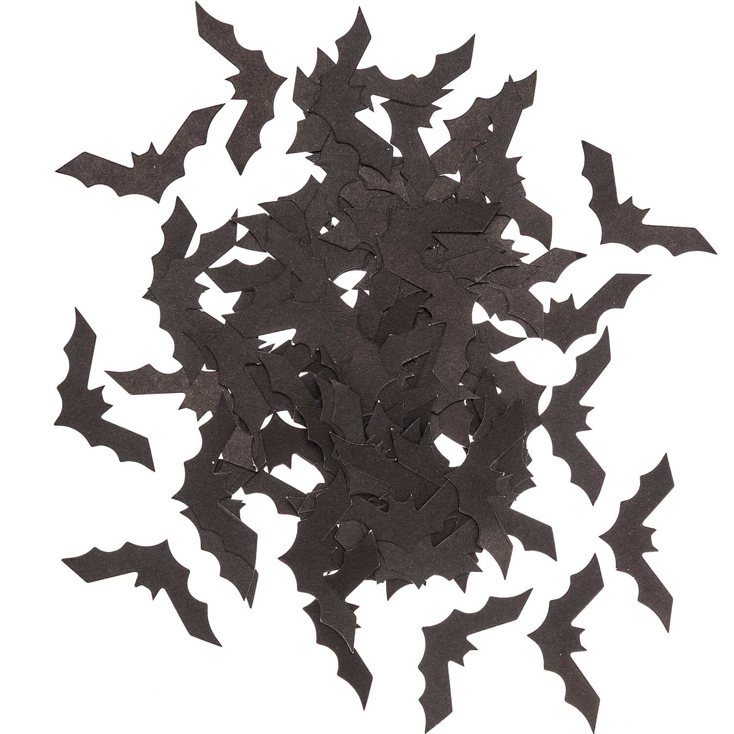 Konfetti Fledermaus 40g: Schwarze Fledermaus-Konfetti von Rico Design, ideal für Halloween-Dekorationen.