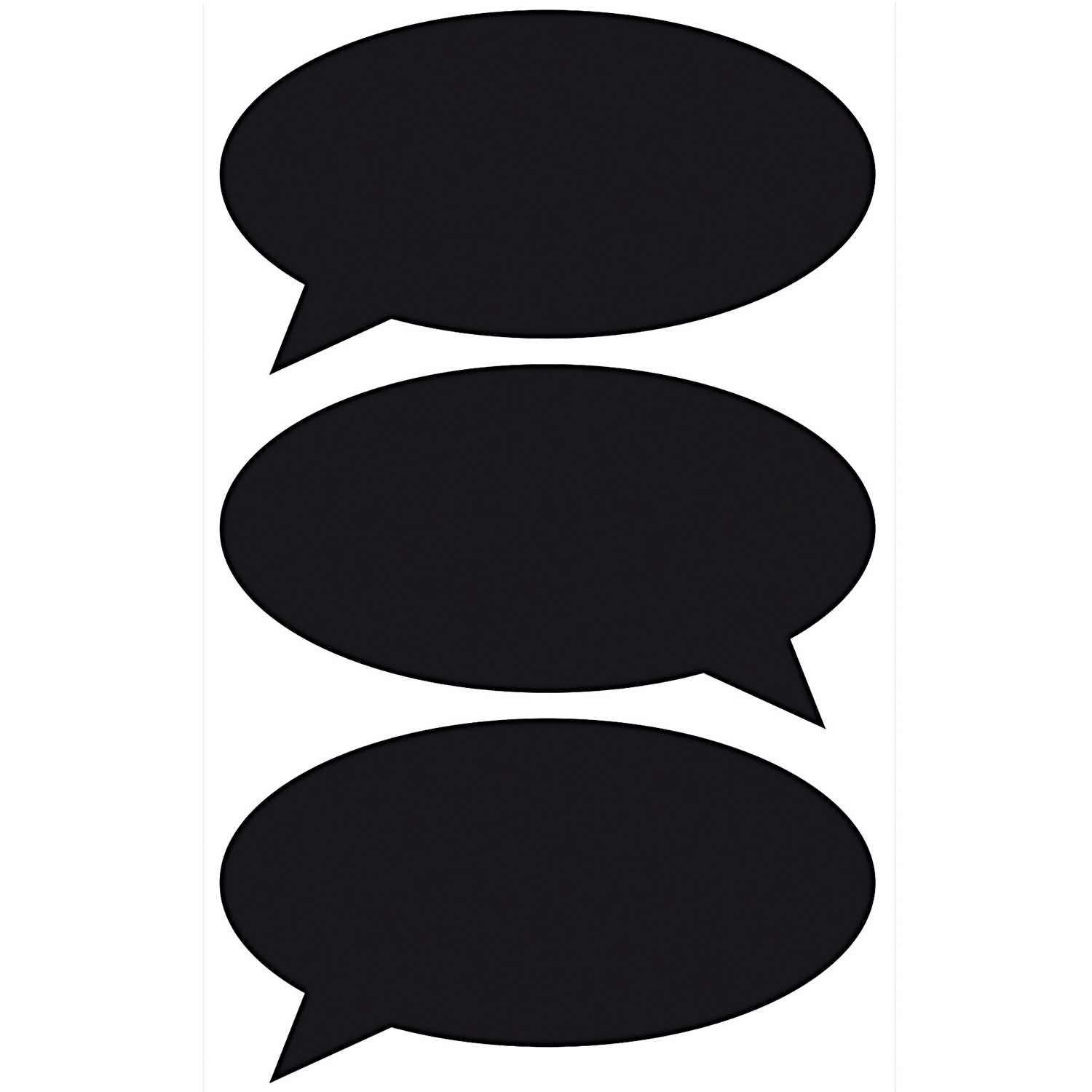 Paper Poetry Tafelfolien Sticker in Sprechblasenform, ideal für kreative Notizen. Set aus drei schwarzen Stickern von Rico Design.