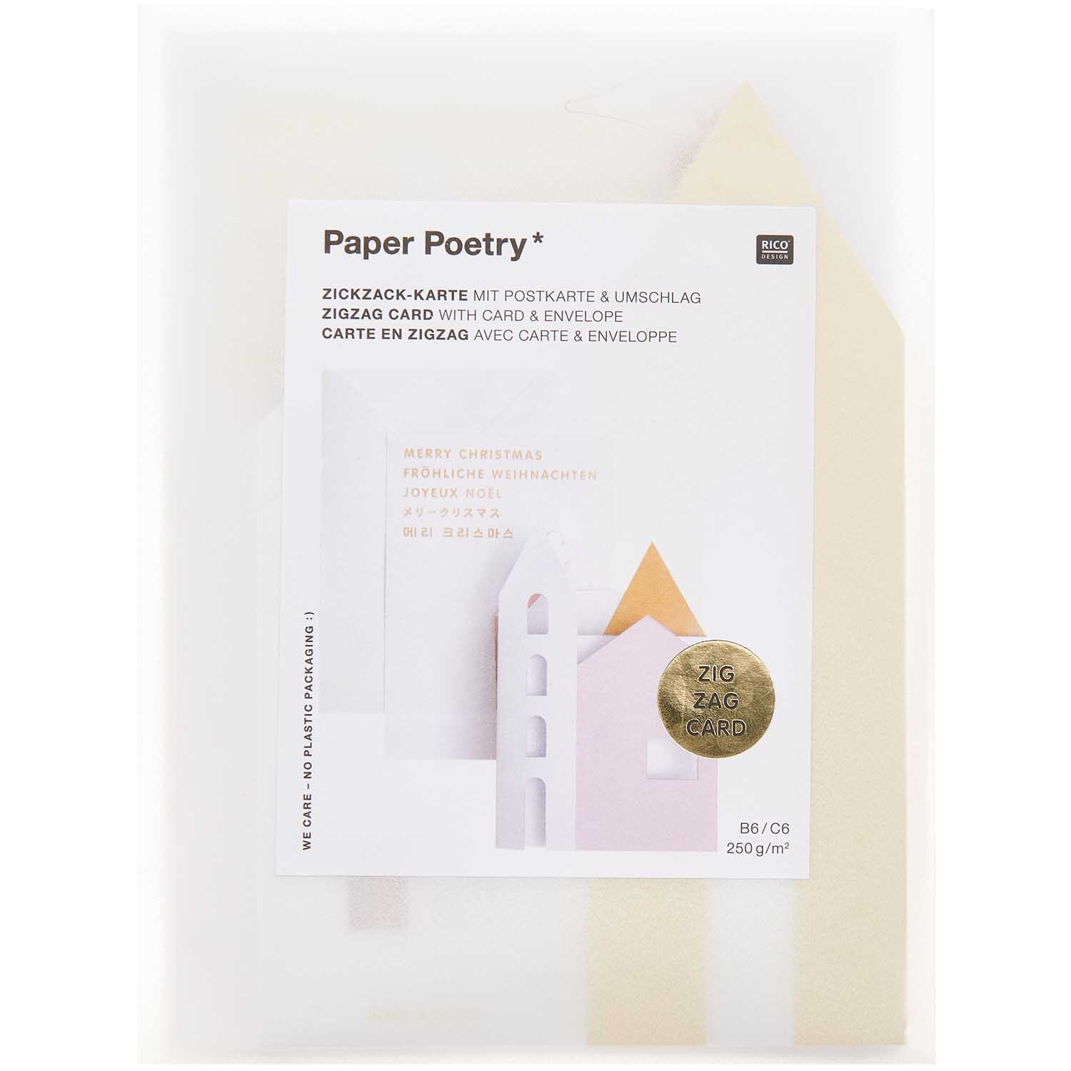 Paper Poetry Zickzack-Karte Häuser 66x16,5cm von Rico Design