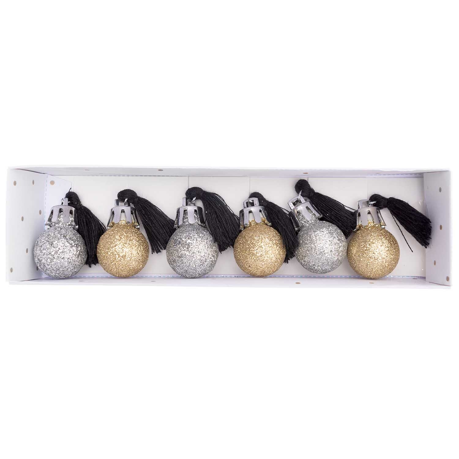 Mini-Kugel-Anhänger gold-silber 6 Stück von Rico Design