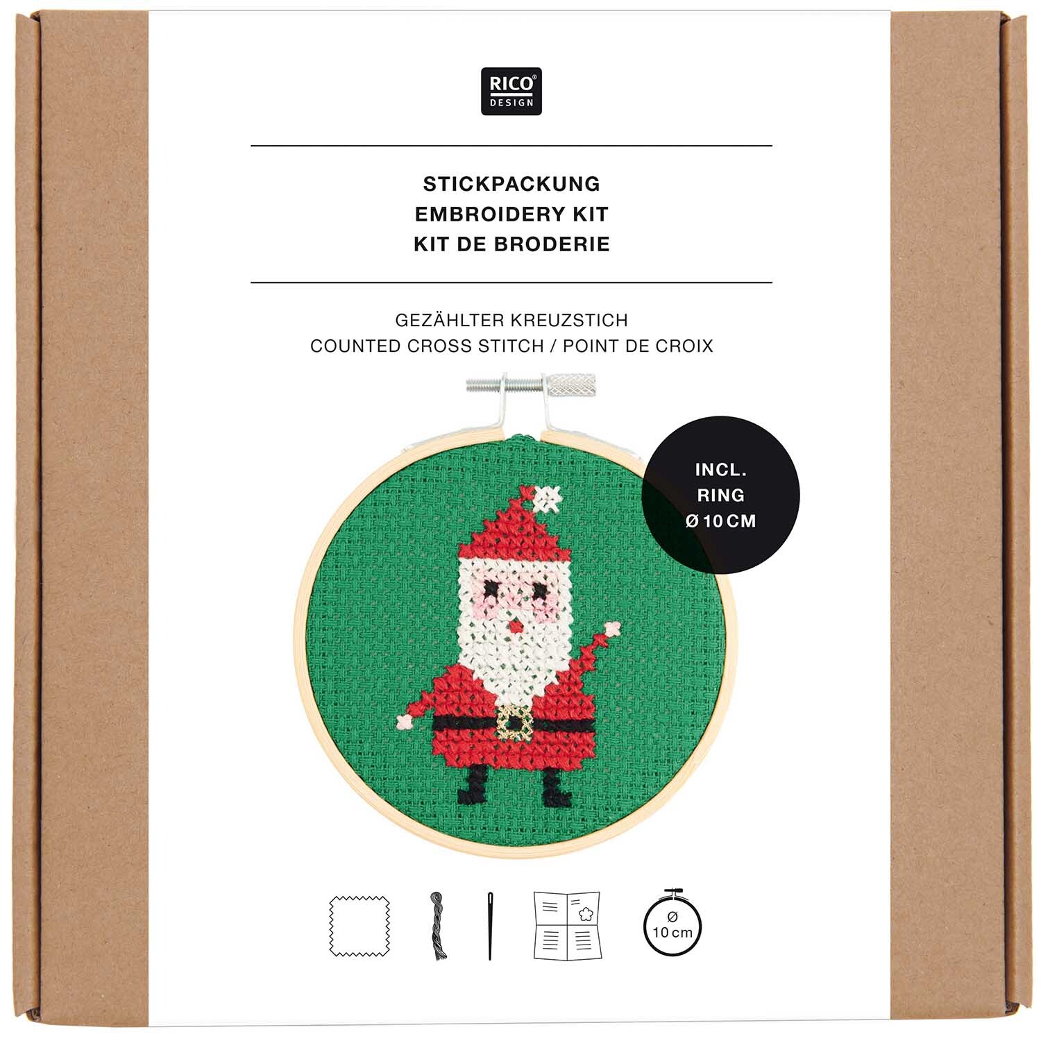 Stickpackung Bild Nikolaus Ø10cm von Rico Design