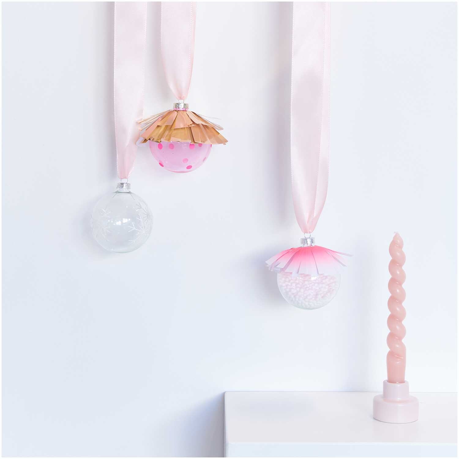 Glaskugel Baumschmuck einfarbig 8cm Farbe Klar Transparent von Rico Design