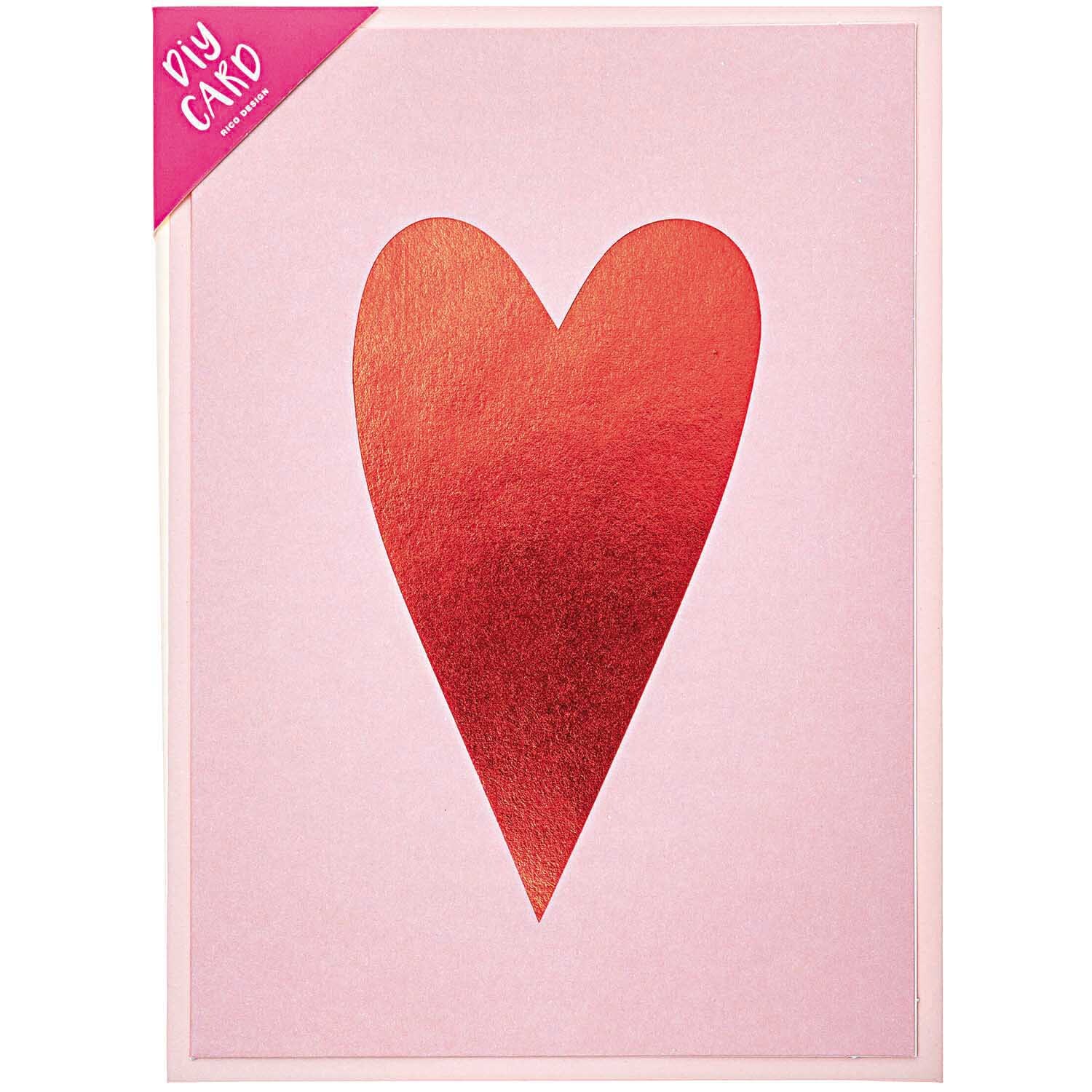 Paper Poetry Grußkartenset It must be love Herz rot von Rico Design Paper Poetry Grußkartenset mit rotem Herzmotiv auf rosa Hintergrund, ideal für romantische Anlässe.