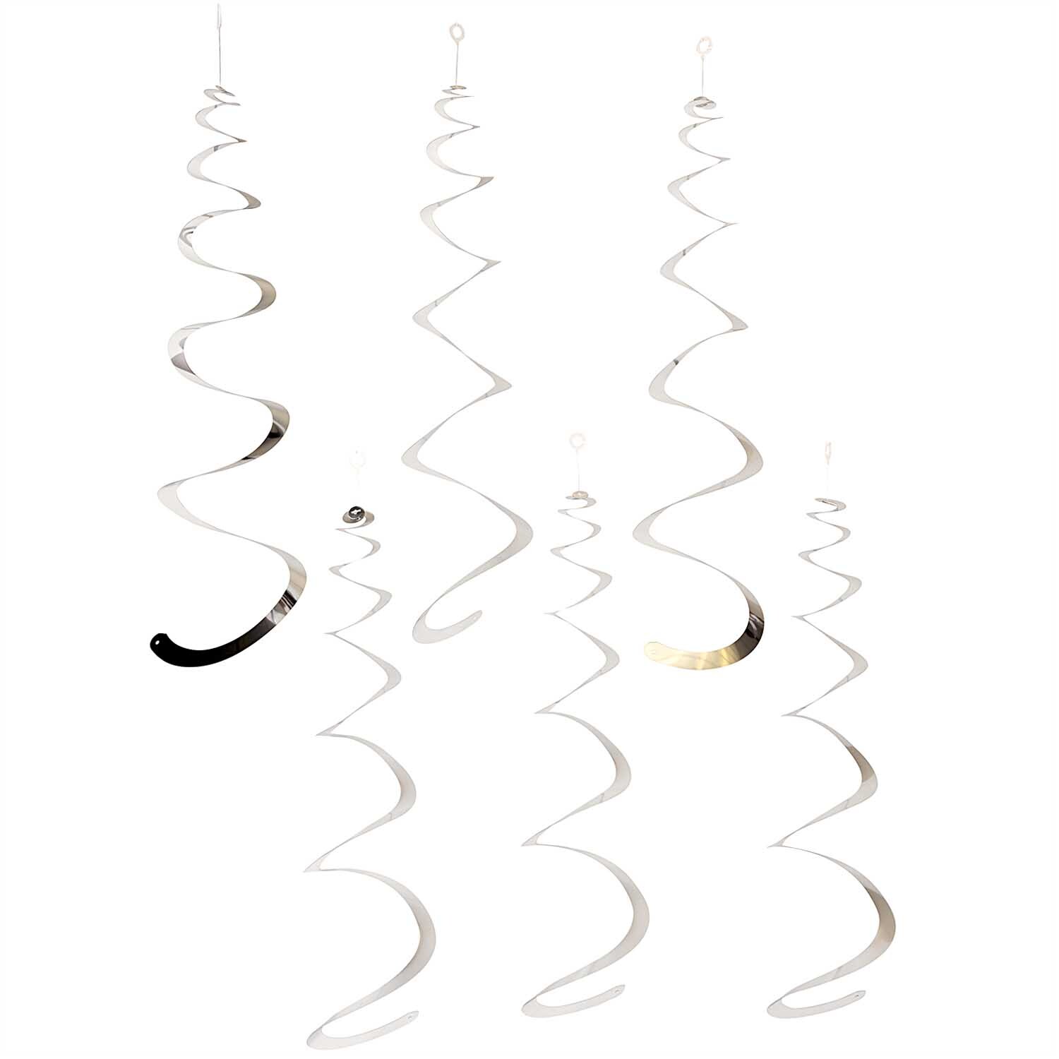 Spiralluftschlangen 50cm 6 Stück Farbe Silber von Rico Design Spiralluftschlangen 50cm 6 Stück in elegantem Silber von Rico Design, dekorativ hängend. Ideal für festliche Anlässe und stilvolle Raumgestaltung.