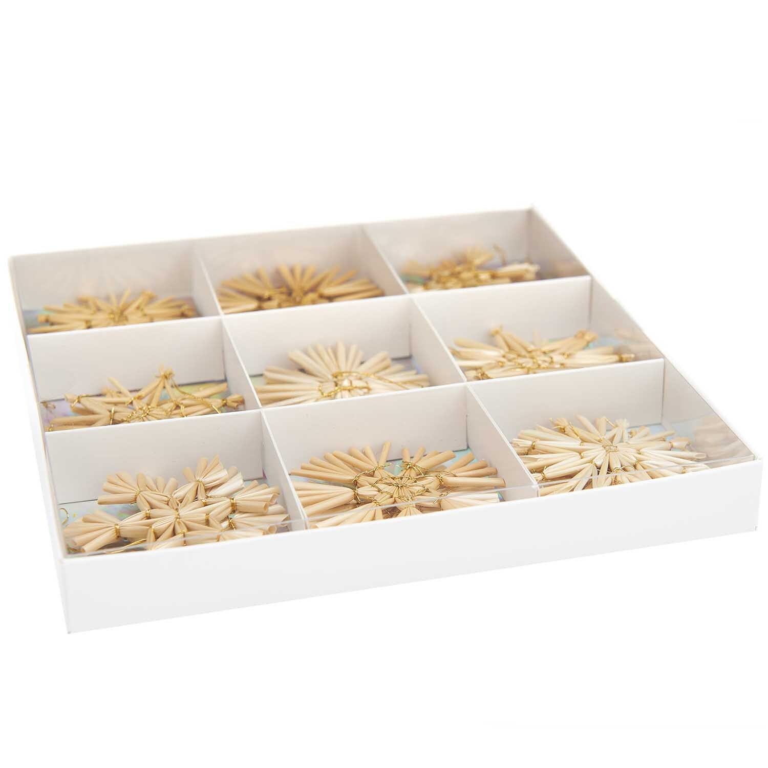 Premium Strohstern-Set 6x6cm 18-teilig von Rico Design