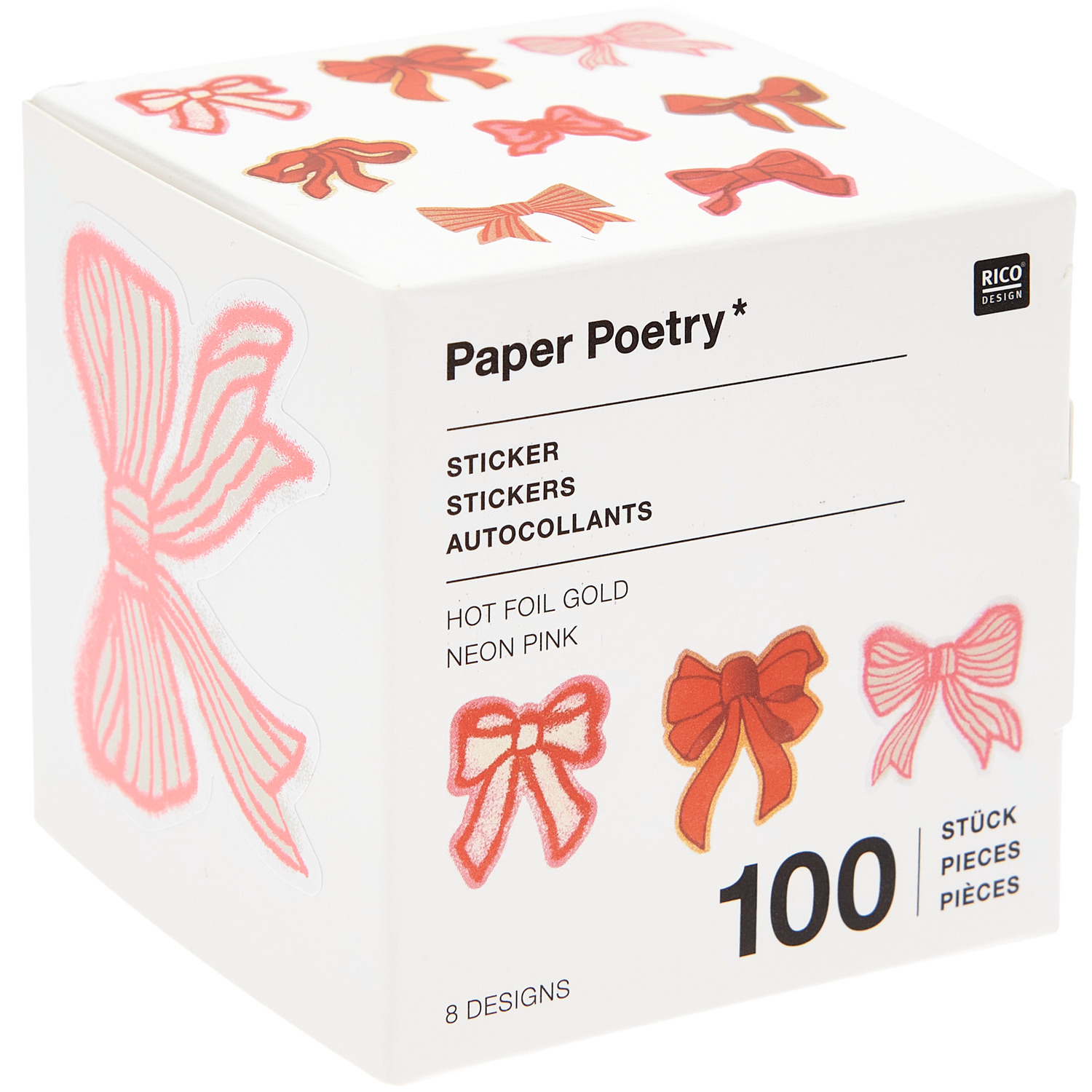 Paper Poetry Sticker Schleifen Classic 100 Stück Ø 5cm von Rico Design