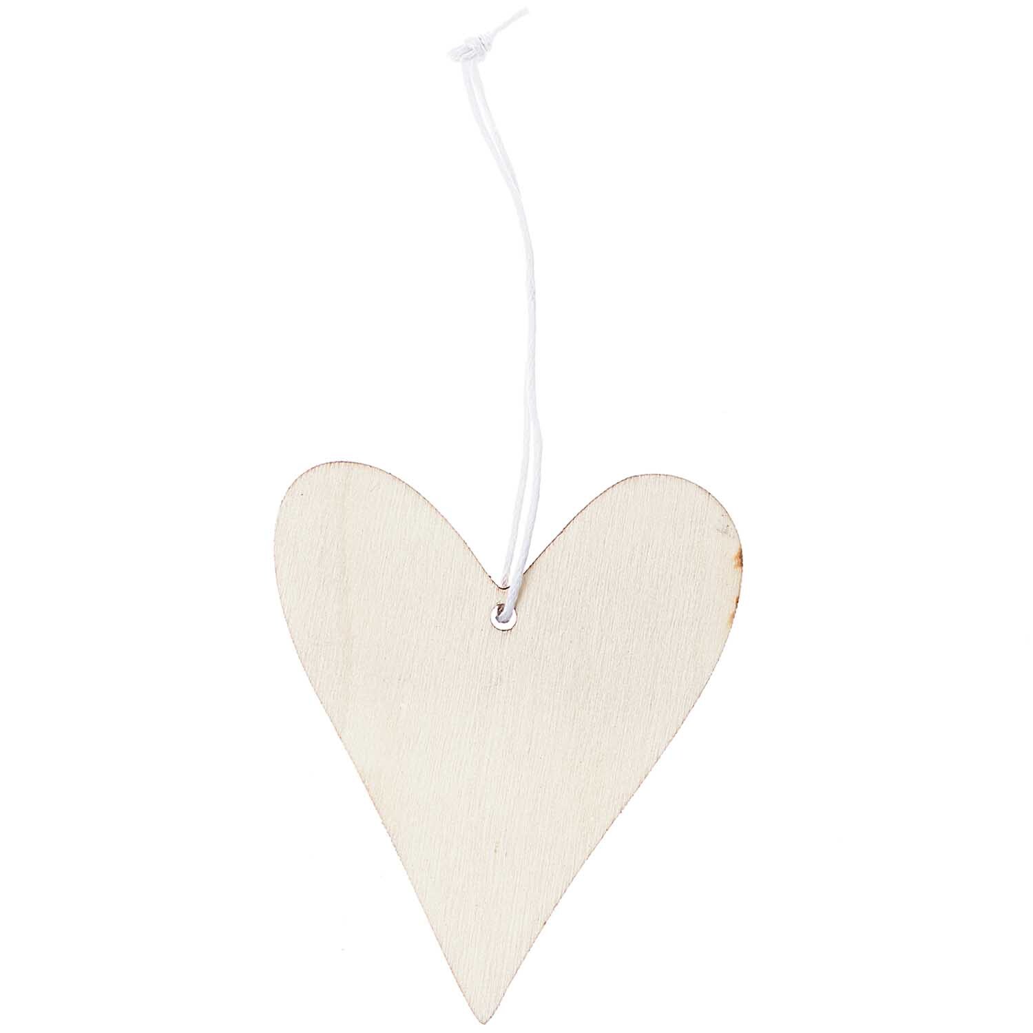 Holzhänger Herz natur von Rico Design in Herzform, beige, mit Schnur zum Aufhängen, ideal für Dekorationen.