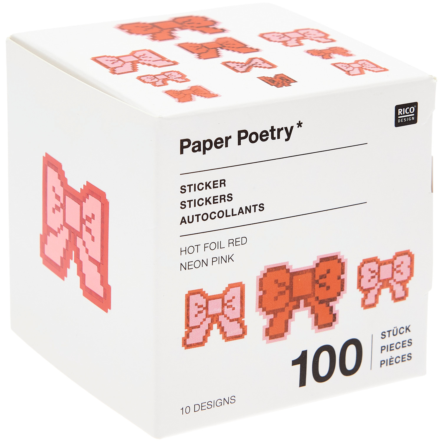 Paper Poetry Sticker Schleifen Pixel 100 Stück Ø 5cm von Rico Design