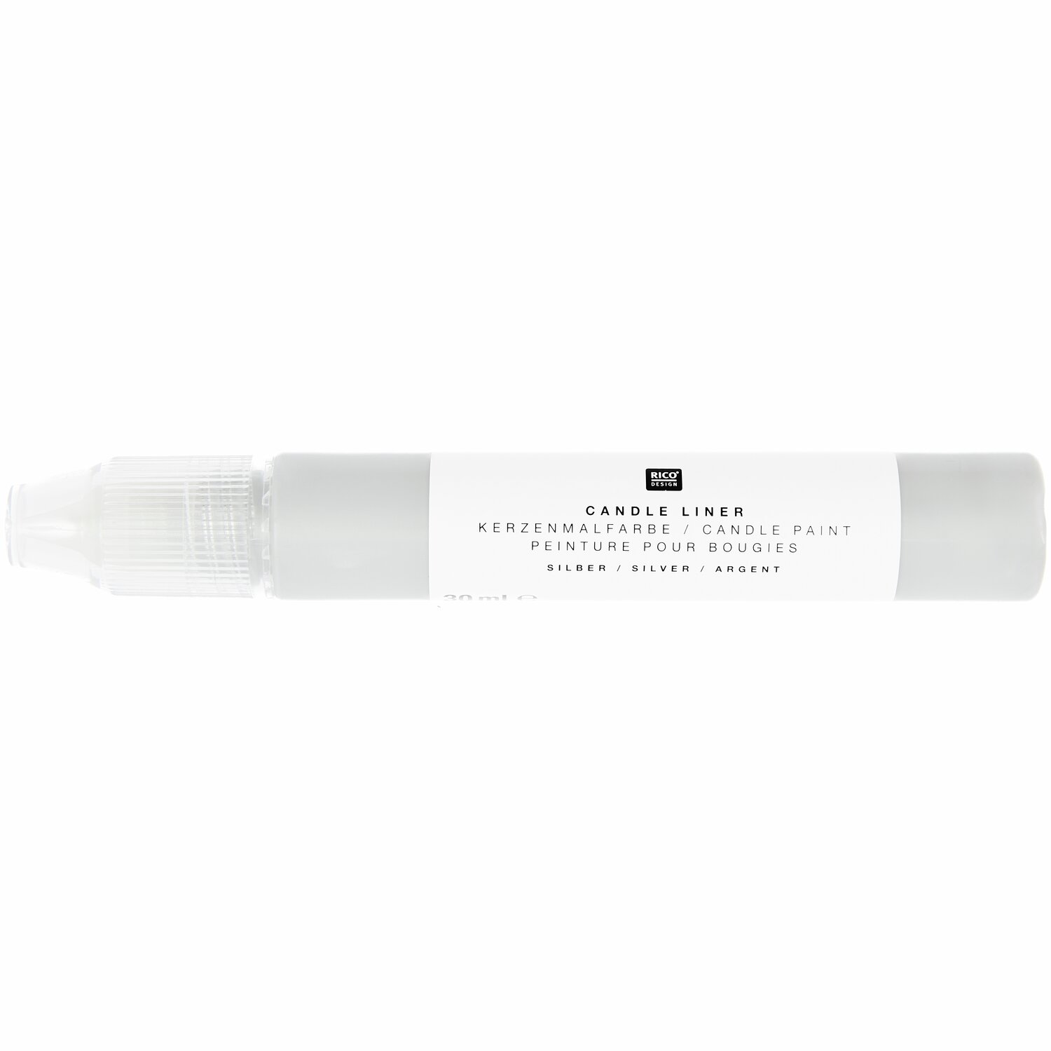 Candle Liner Kerzenmalfarbe 30ml in Silber von Rico Design, ideal zum kreativen Verzieren von Kerzen.