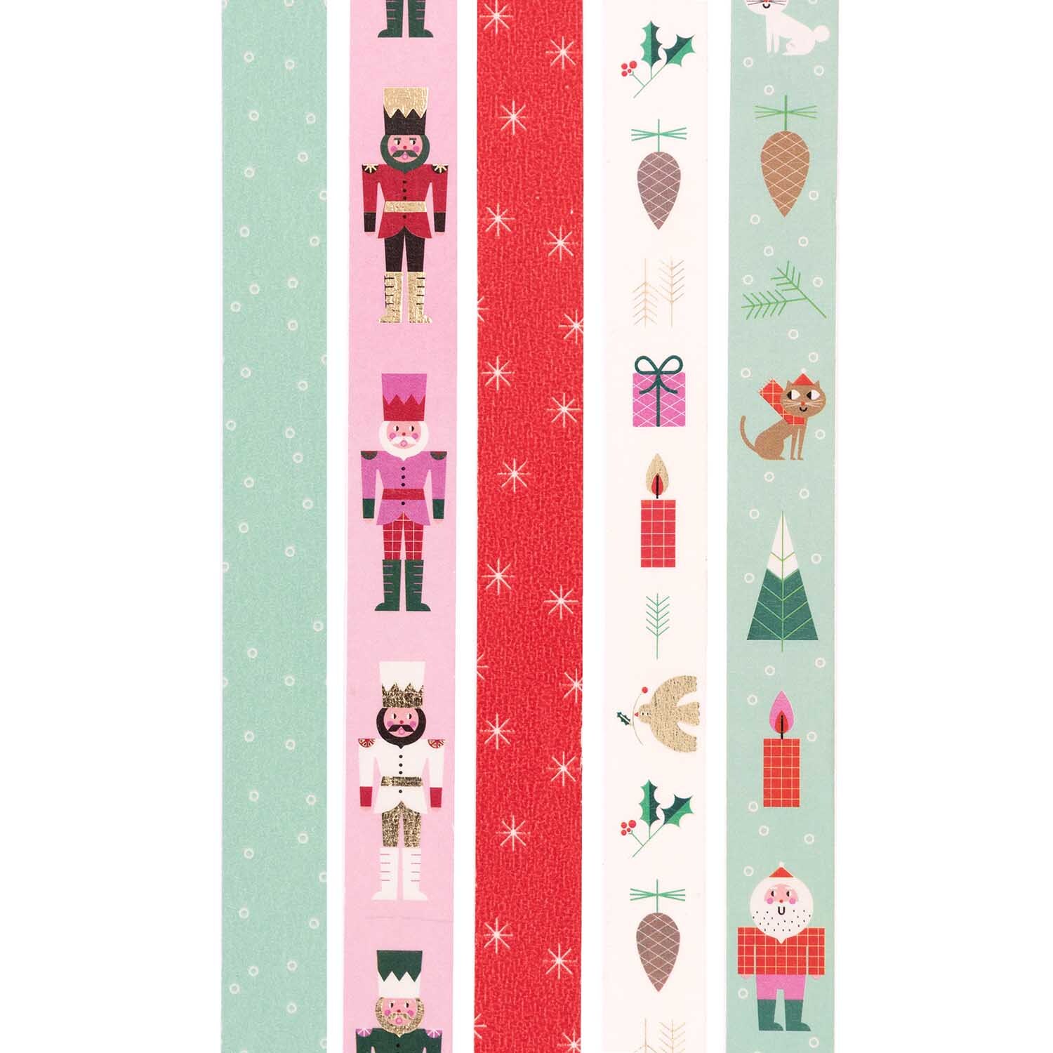 Paper Poetry Tape Set Weihnachtsmotive 5-teilig von Rico Design Paper Poetry Tape Set Weihnachtsmotive: Fünf dekorative Klebebänder mit festlichen Motiven wie Nussknacker und Geschenke. Ideal für kreative Weihnachtsprojekte.