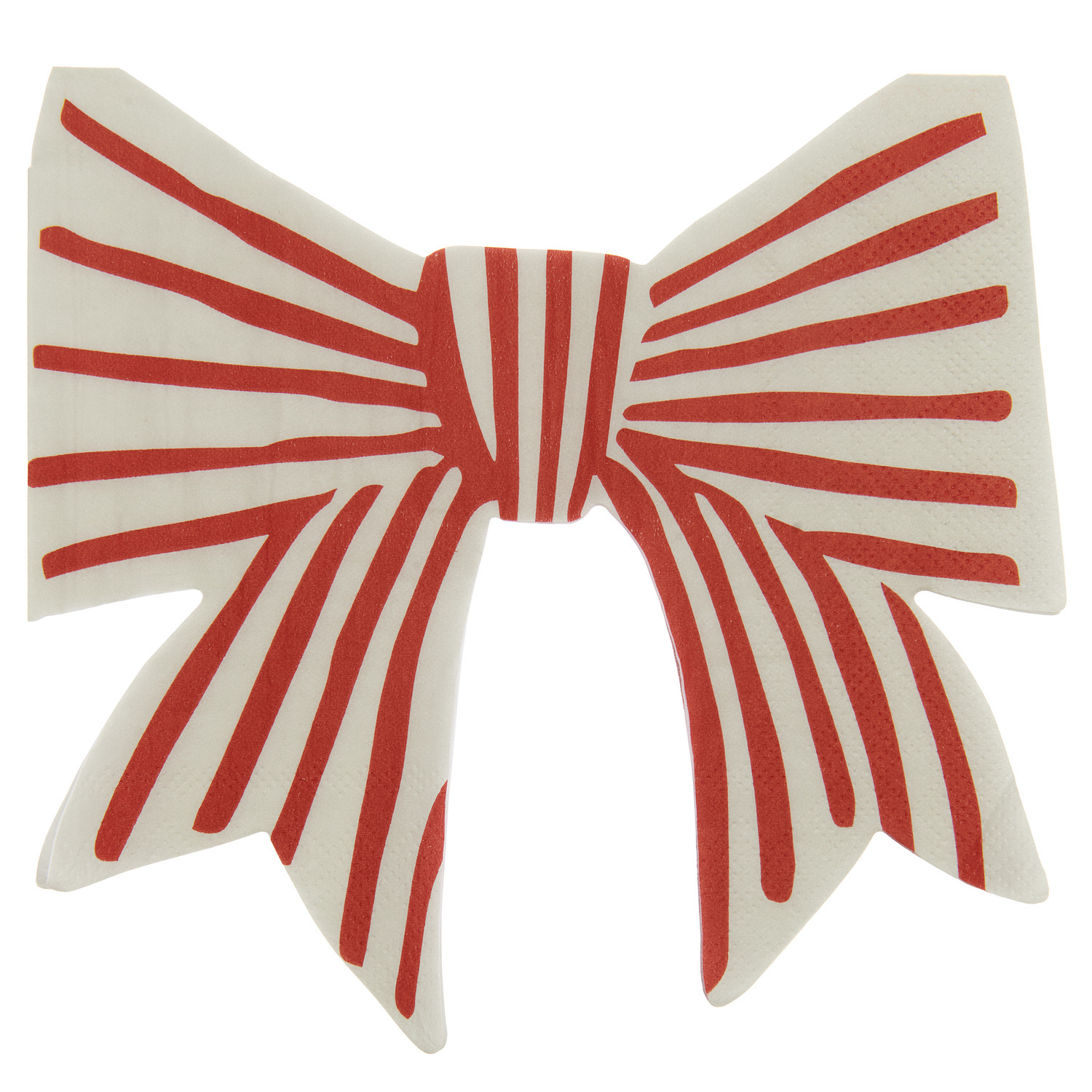 Servietten Schleife Streifen Rot-Weiß: Dekorative Serviette in Schleifenform mit roten Streifen, 31,5x30cm, 20 Stück von Rico Design.