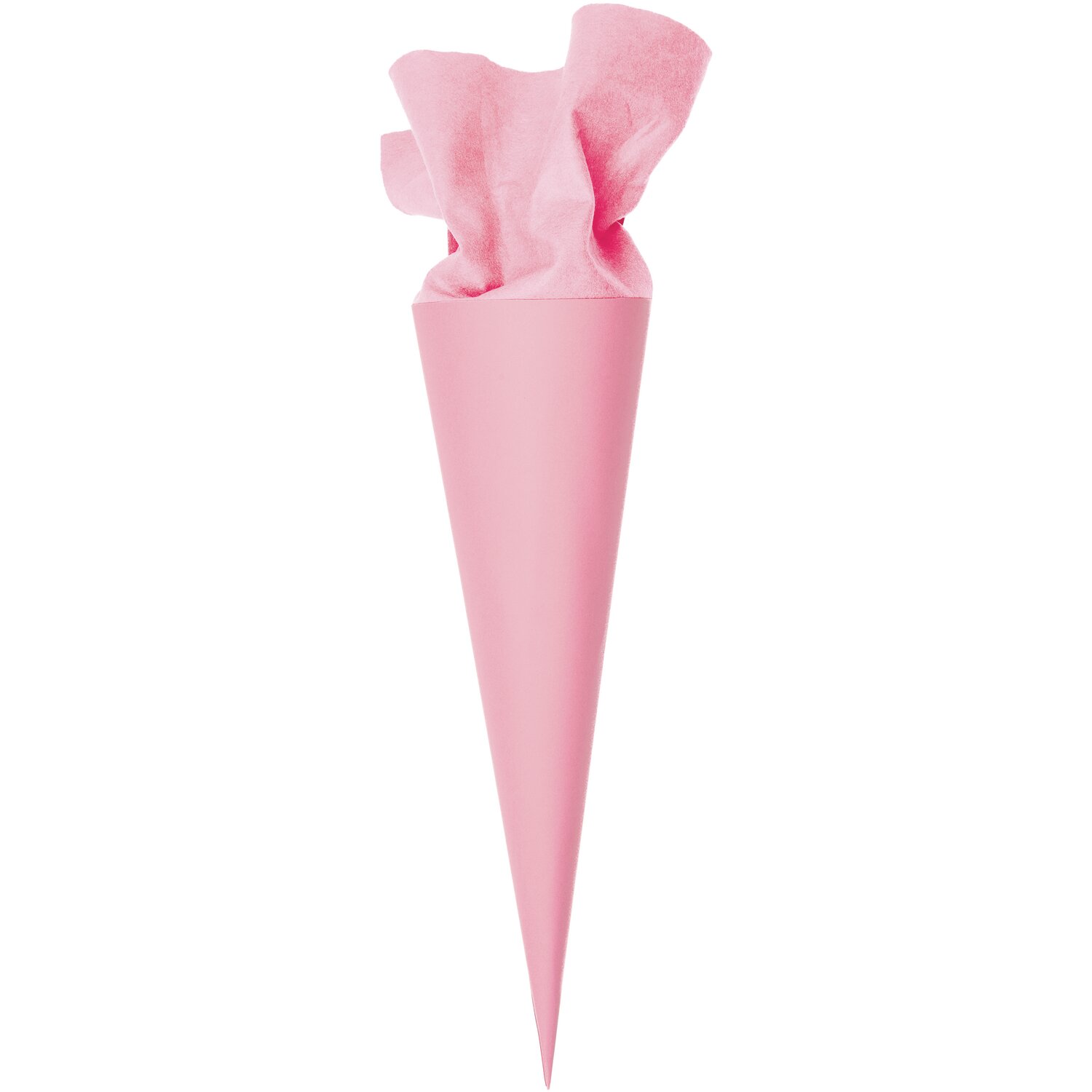 Schultüte Rohling mit Filzverschluss in Rosa, 70cm, von Rico Design. Perfekt für den Schulanfang.