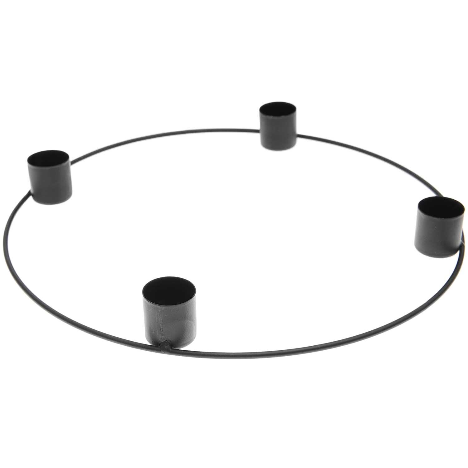 Metallring Adventskranz Ø 25cm Farbe Schwarz Matt von Rico Design Metallring Adventskranz Ø 25cm mit vier Kerzenhaltern, elegant in Schwarz Matt von Rico Design. Ideal für festliche Dekorationen.