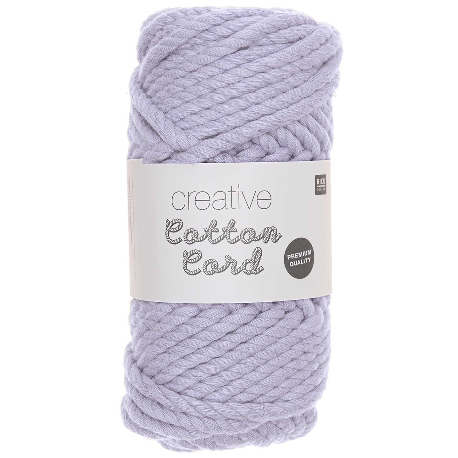 Creative Cotton Cord Makramee-Garn 130g 25m Farbe Lila von Rico Design Creative Cotton Cord Makramee-Garn in Lila von Rico Design, 130g, 25m. Ideal für DIY-Projekte.