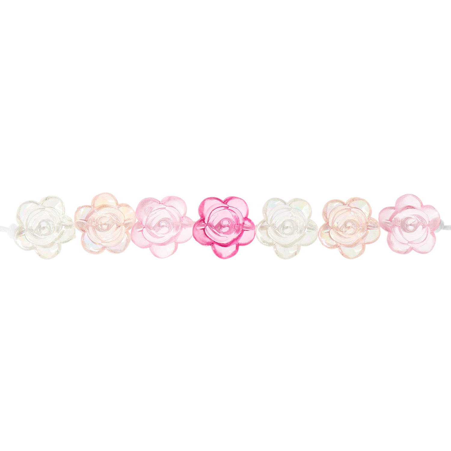 itoshii Rosen Perlen rund Irisierend/Pink Transparent, 12x7mm, 30 Stück. Verschiedene Rosatöne, ideal für Schmuckdesigns.