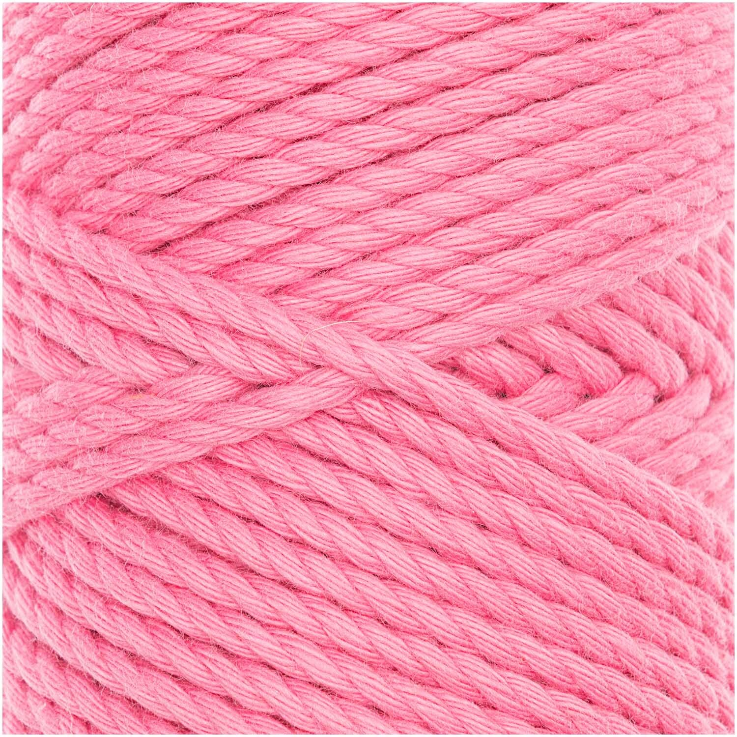 Creative Cotton Cord skinny Makramee-Garn von Rico Design in leuchtendem Pink, 190g, 55m. Ideal für kreative Makramee-Projekte.