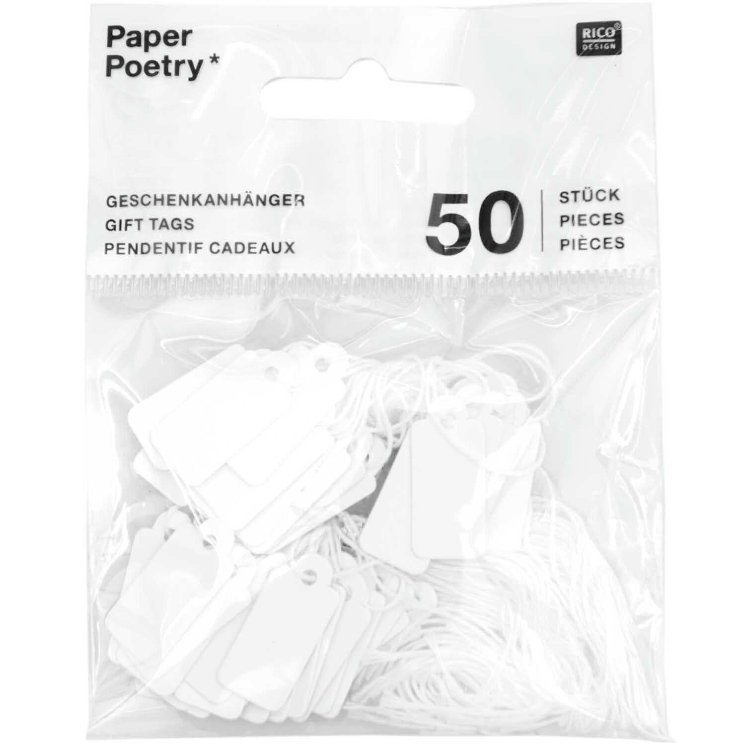 Paper Poetry Geschenkanhänger weiß von Rico Design