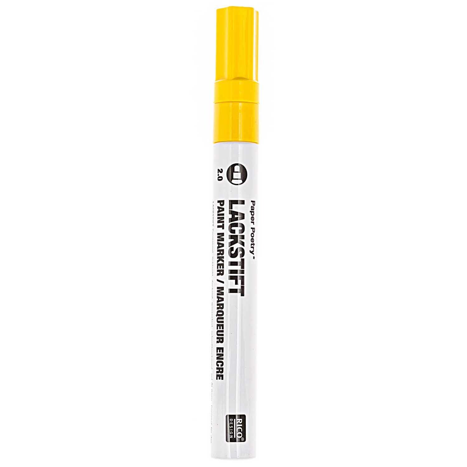 Lackmarker 2,0mm Farbe Gelb von Rico Design Lackmarker 2,0mm von Rico Design in Gelb, ideal für präzises Zeichnen und Schreiben.