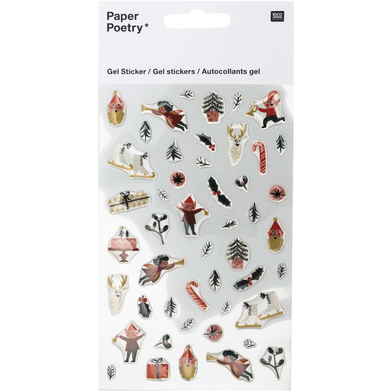 Paper Poetry Gelsticker Jolly Christmas classic mit weihnachtlichen Motiven von Rico Design.