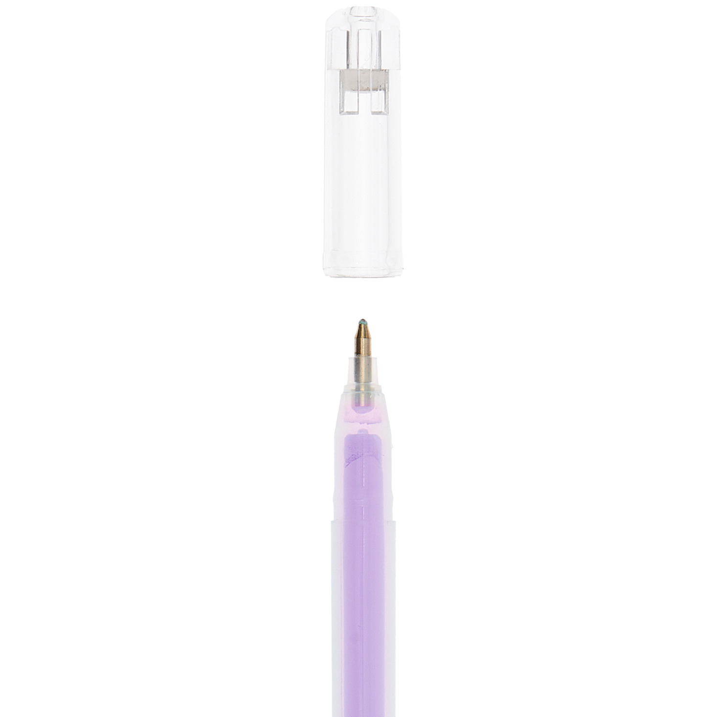 Gel pen pastel 0.8mm colour Purple from Rico Design Gelstift Pastell 0,8mm von Rico Design in Lila, mit abnehmbarer Kappe und feiner Spitze. Ideal für präzises Schreiben und kreative Projekte.