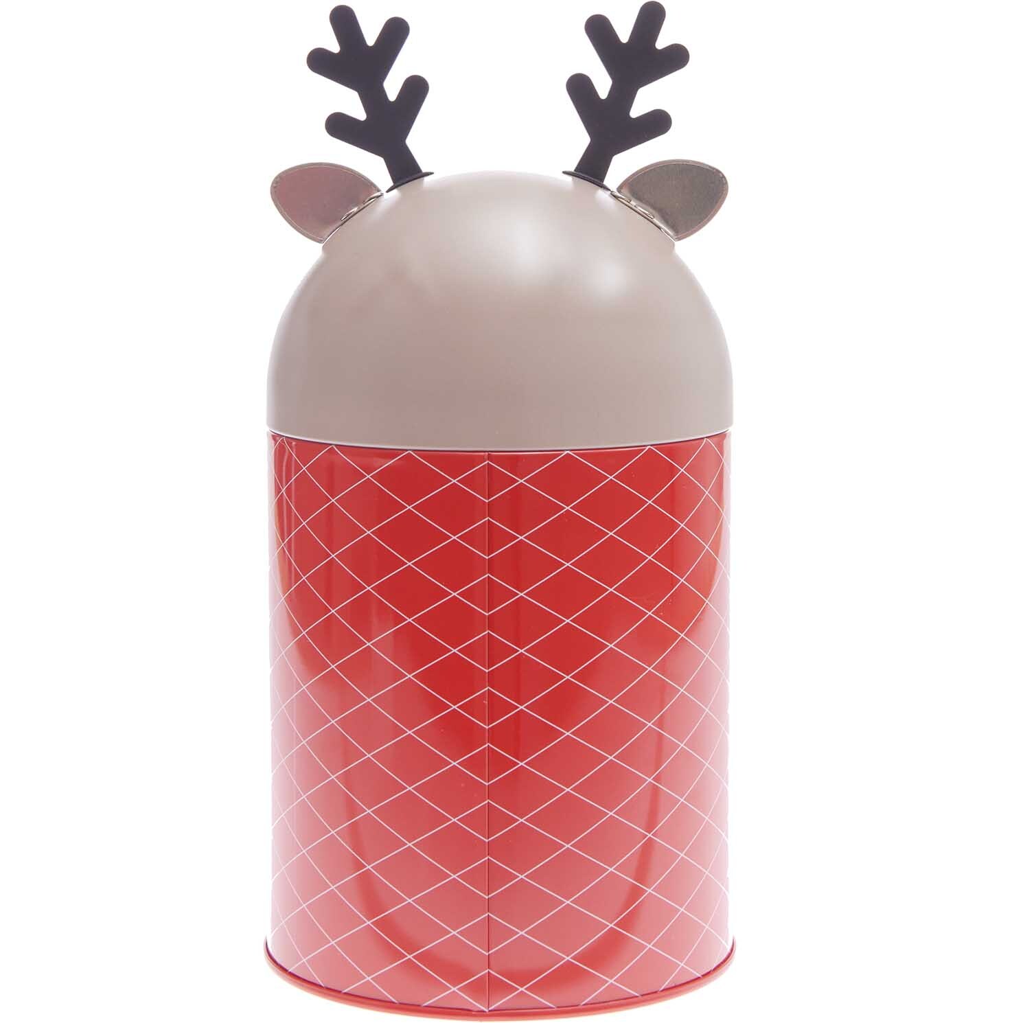 Keksdose Rentier 20,5x12cm von Rico Design Keksdose Rentier 20,5x12cm: Rot-weiße Dose mit Rentier-Design, ideal für Weihnachtsplätzchen.