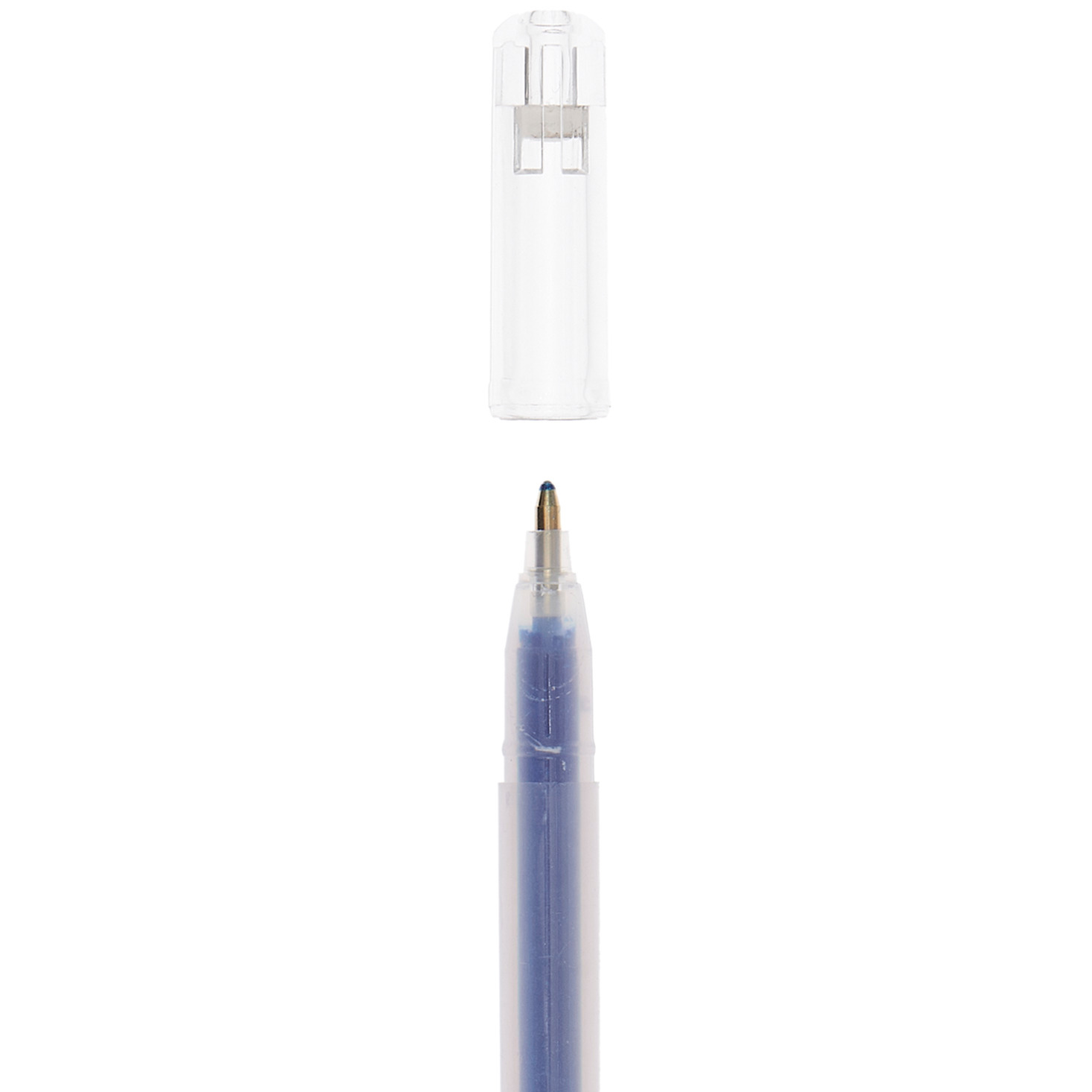 Gel pen Glitter 1mm colour Blue from Rico Design Gelstift Glitter 1mm von Rico Design in Blau, mit transparentem Gehäuse und abnehmbarer Kappe. Ideal für kreative Projekte.