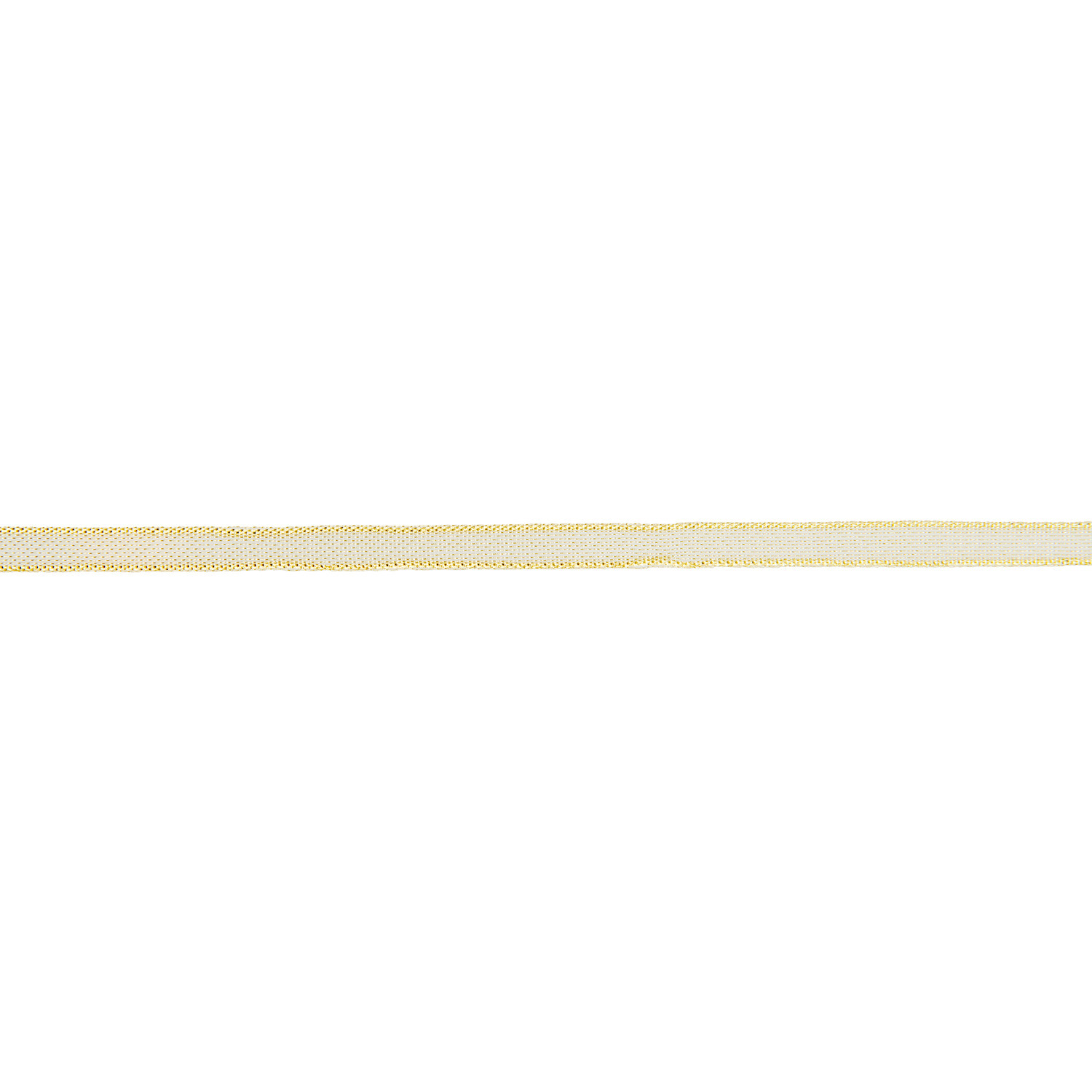 Metallic Band Goldrand von Rico Design, schmal und elegant, mit glänzendem Goldrand auf weißem Hintergrund. Ideal für kreative Projekte.