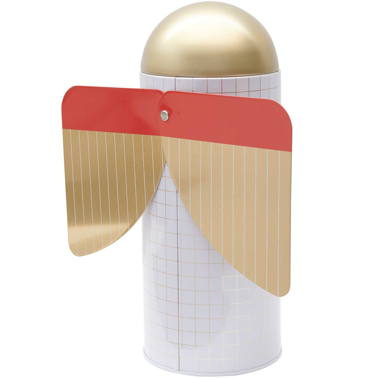 Keksdose Engel 25,5x10cm von Rico Design Keksdose Engel 25,5x10cm mit goldener Kuppel und roten Flügeln, von Rico Design, ideal für Kekse.
