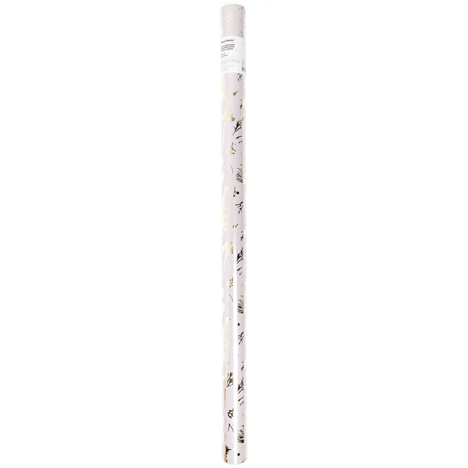 Paper Poetry Geschenkpapier Nostalgic Christmas Zweige rosa 80cm 2m Hot Foil von Rico Design