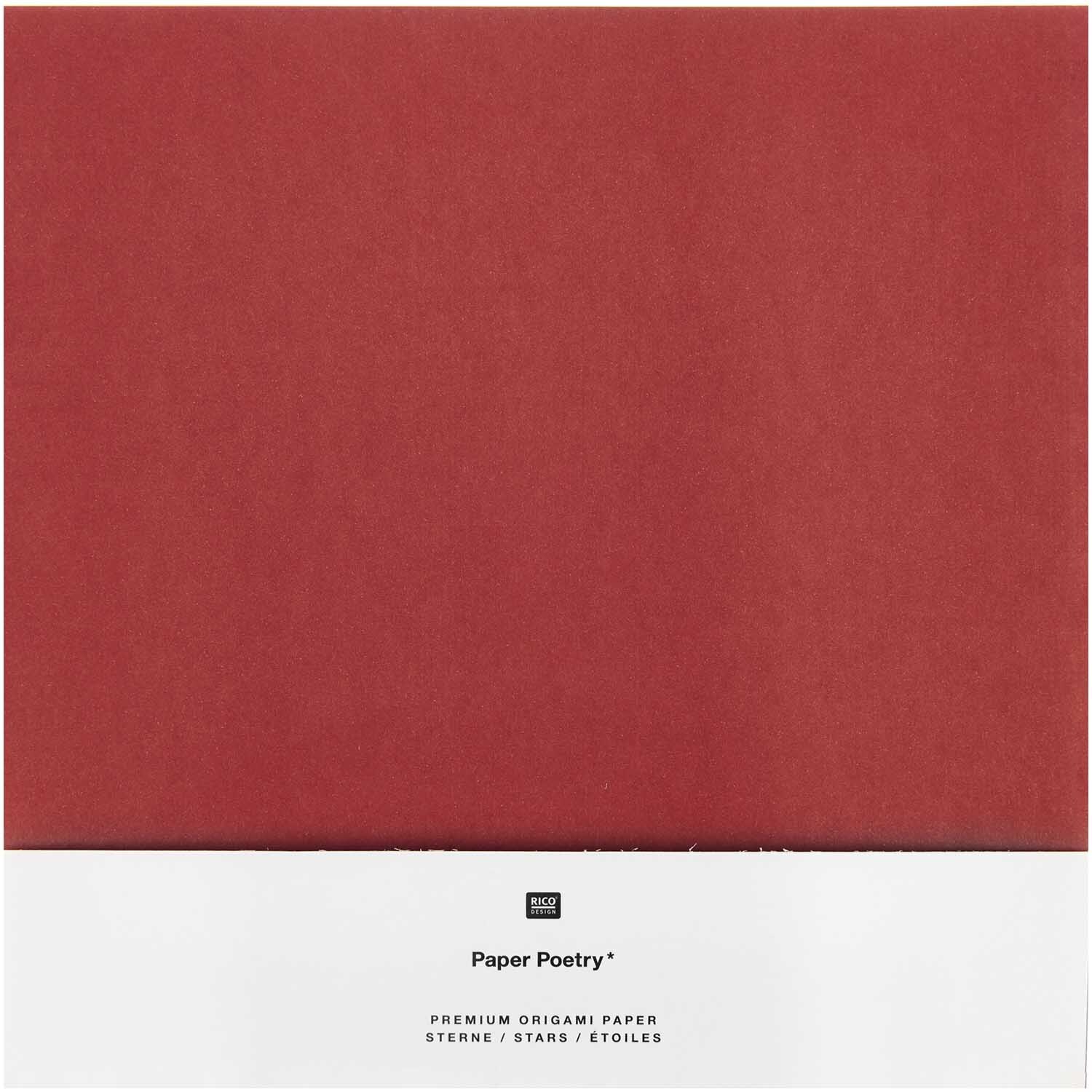 Paper Poetry Bascetta Origamipapier Rot-Gold 32 Blatt von Rico Design