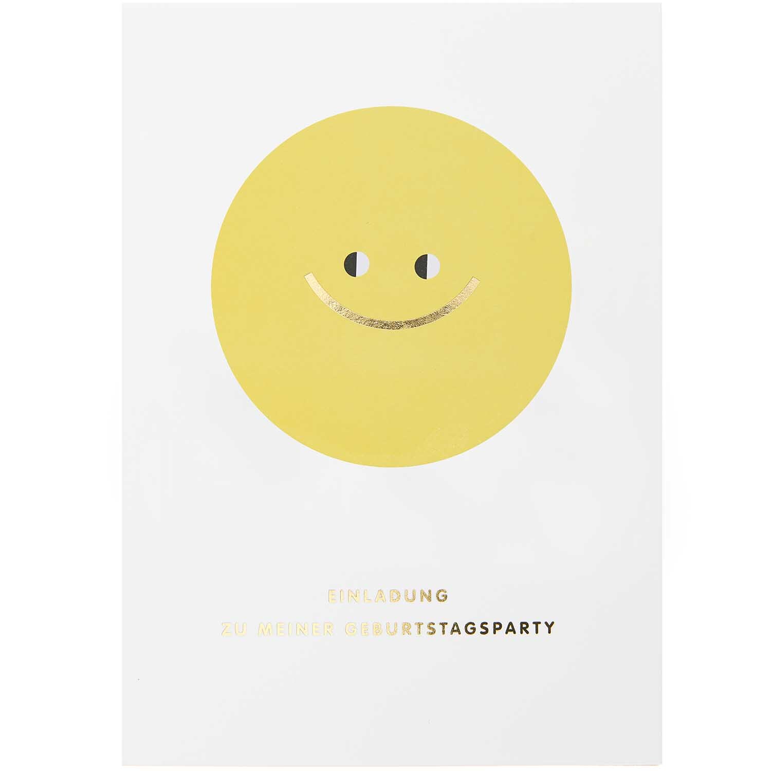 Paper Poetry Einladungskarten Happy Birthday 10-teilig von Rico Design Paper Poetry Einladungskarten Happy Birthday: Weiße Karte mit gelbem Smiley, 10-teilig von Rico Design.